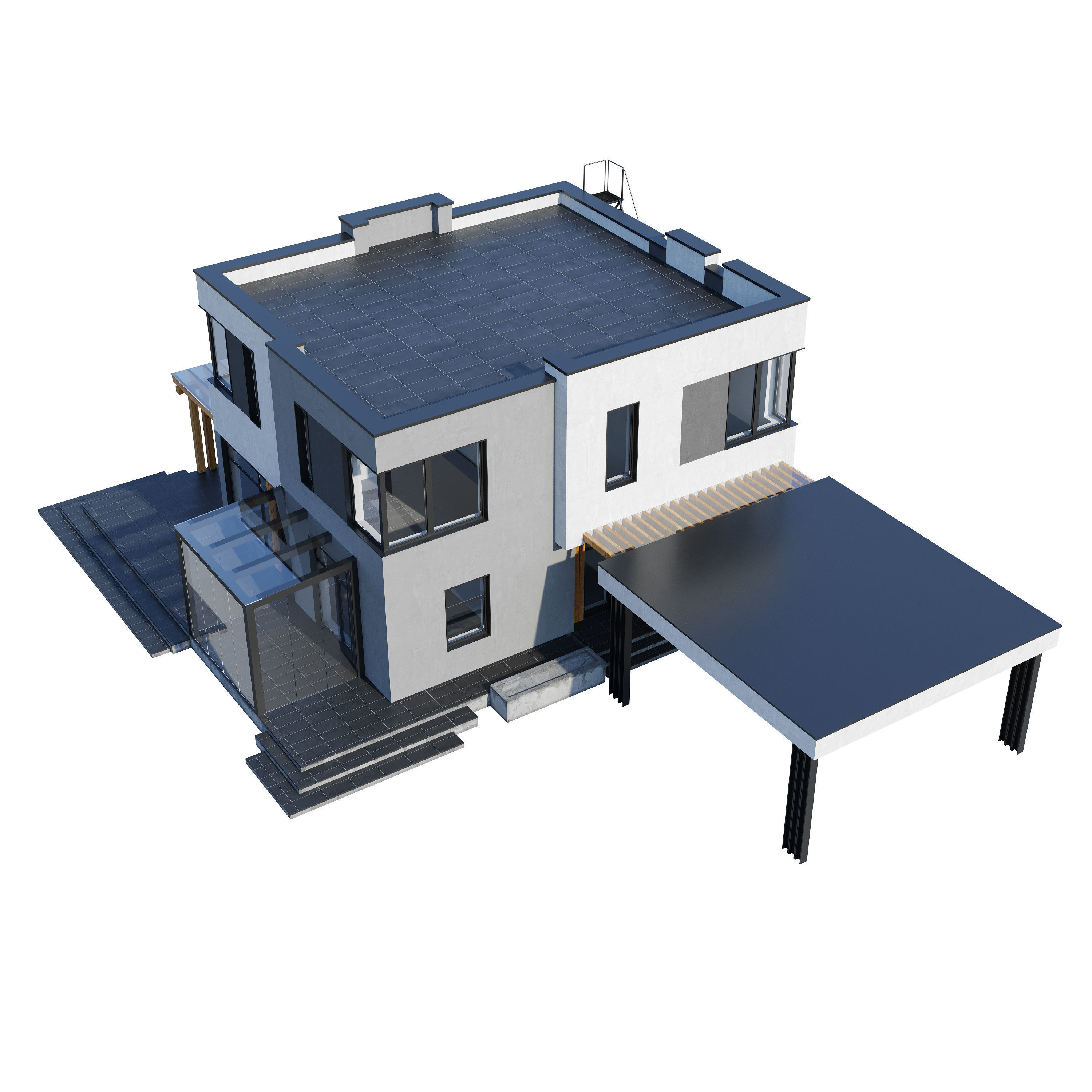 Modern house V93 3D model_3