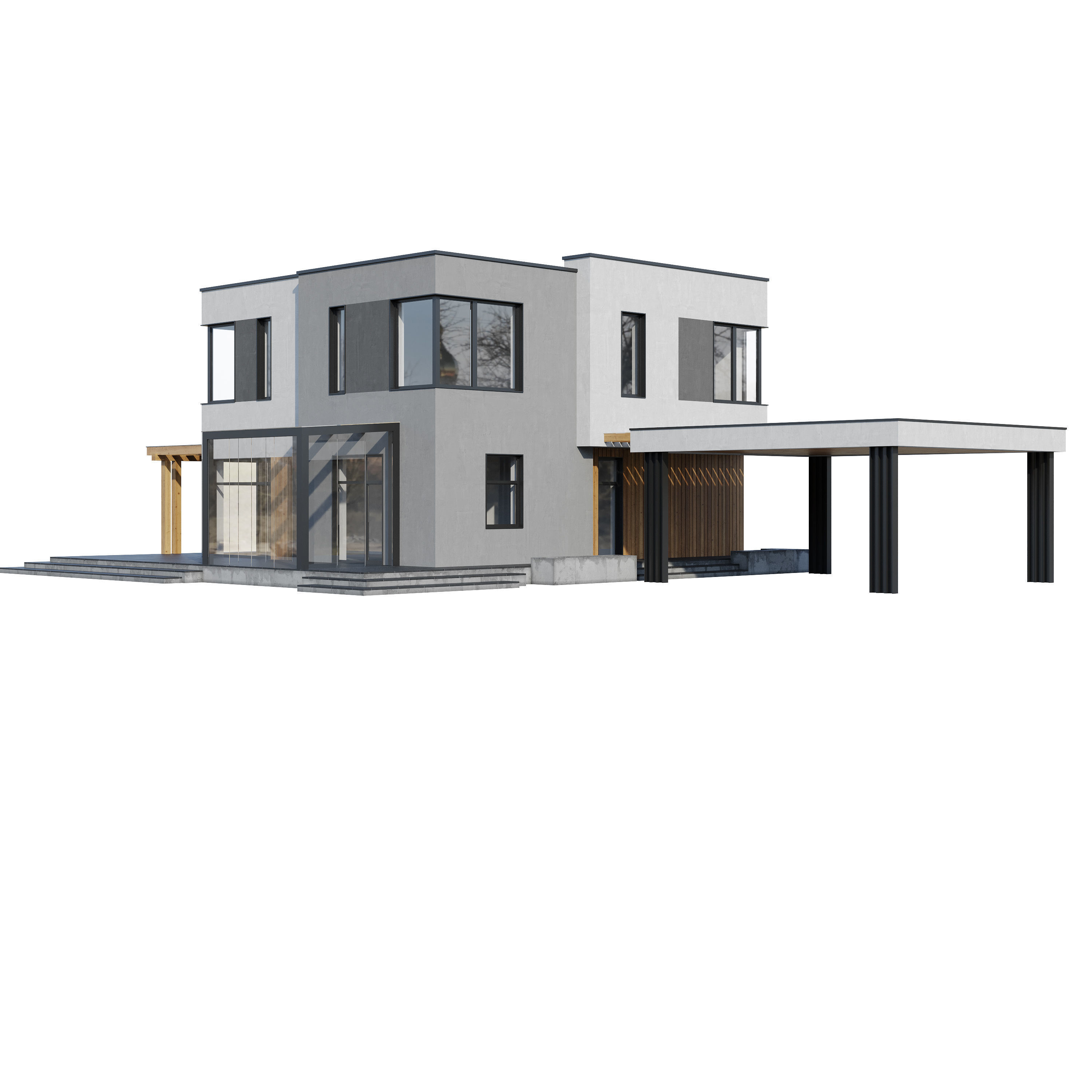 Modern house V93 3D model_7