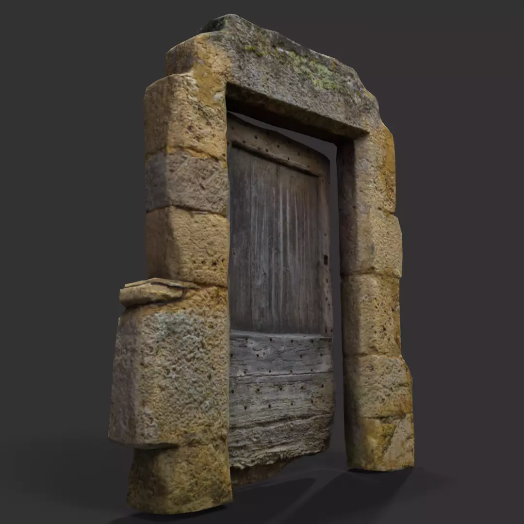Medieval Door photogrammetry based 3d model Low-poly 3D model