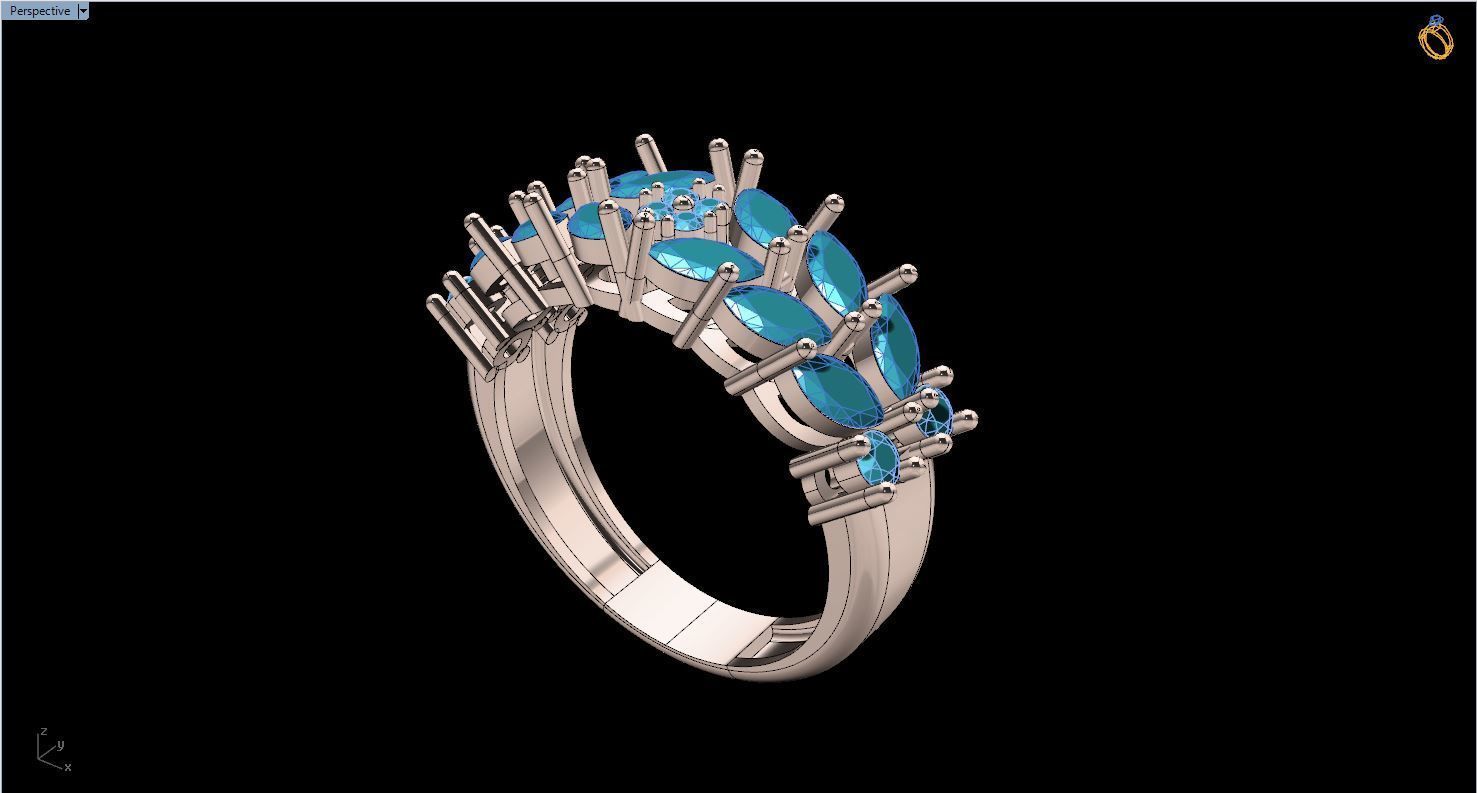marquis ring 3D print model_2