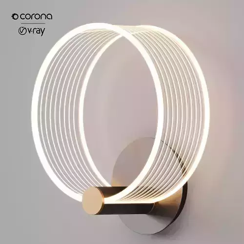 Modern bedside wall light in acrylic and metal 3D model