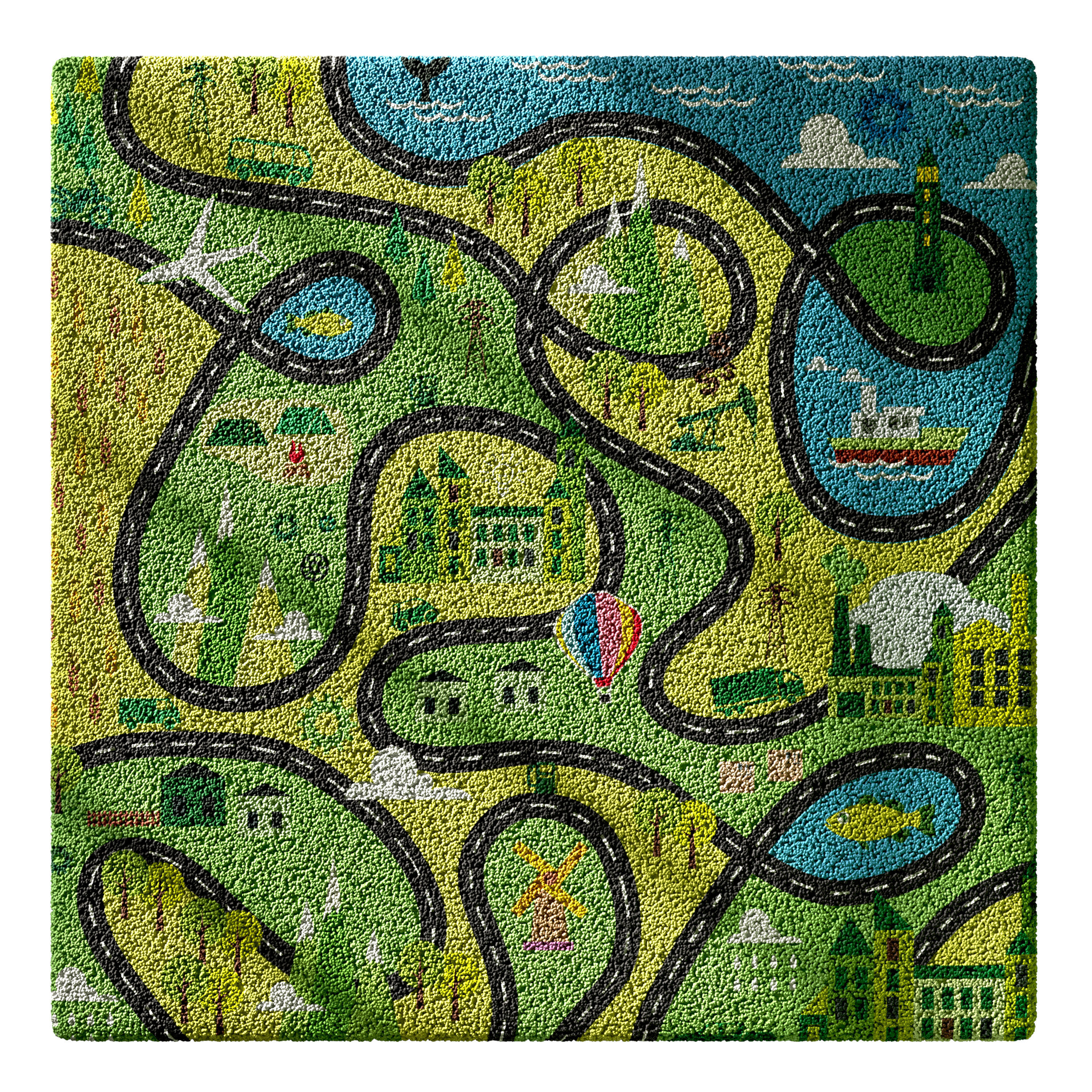 Kids carpet set 1 3D model_11