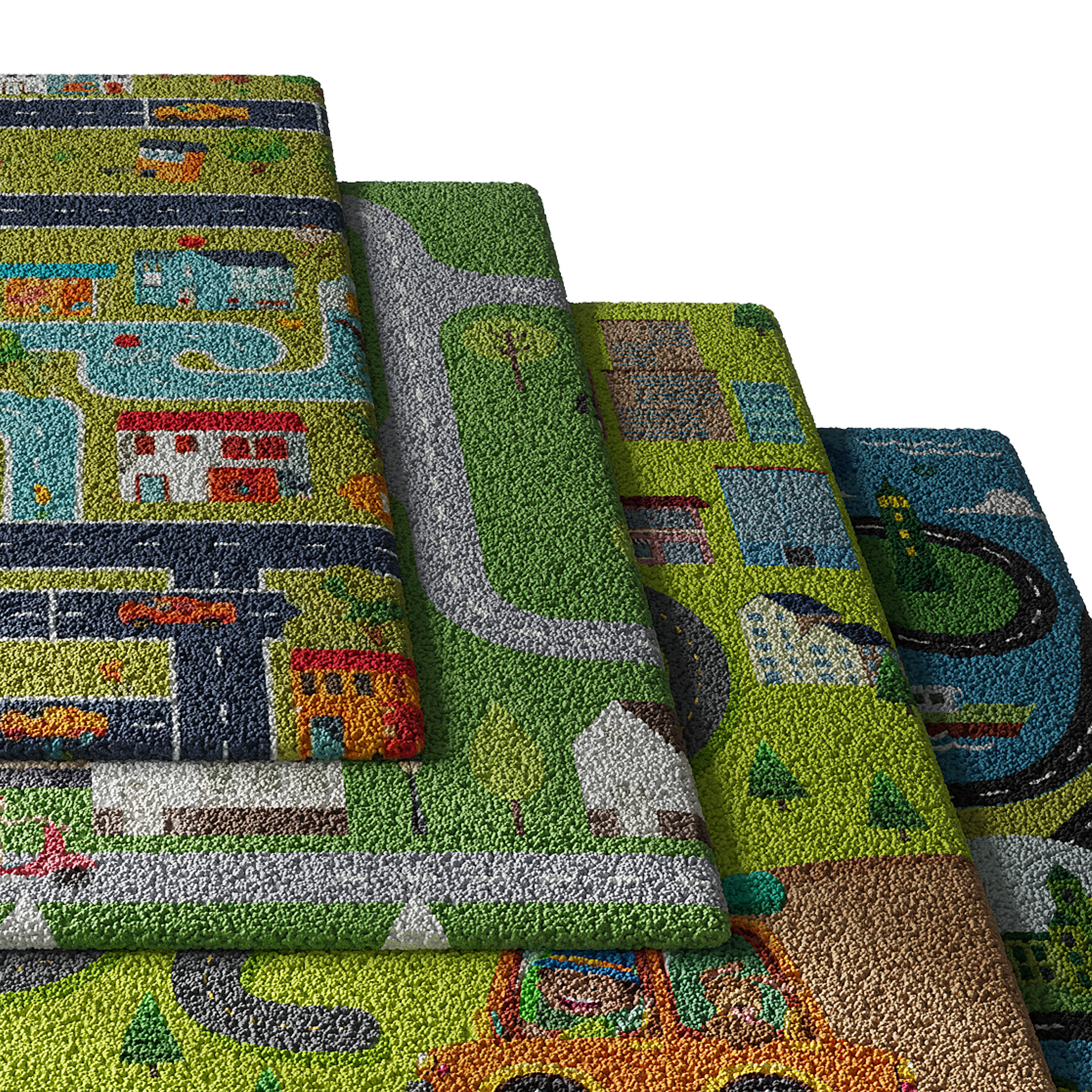 Kids carpet set 1 3D model_3
