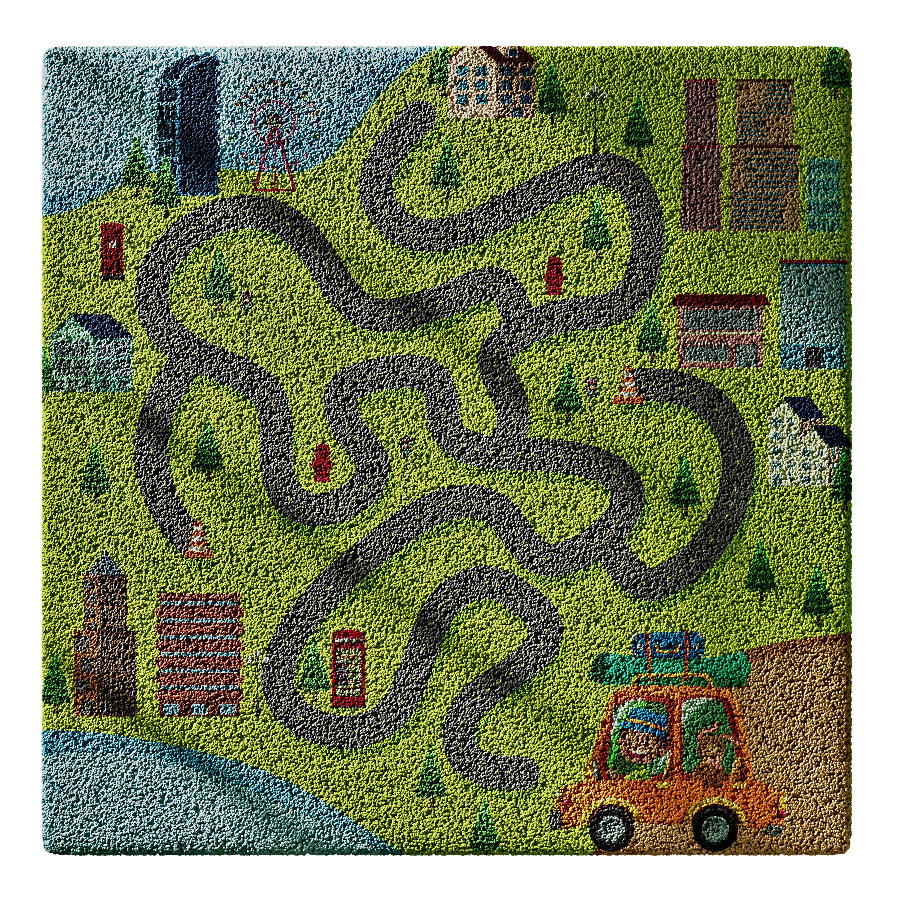 Kids carpet set 1 3D model_10