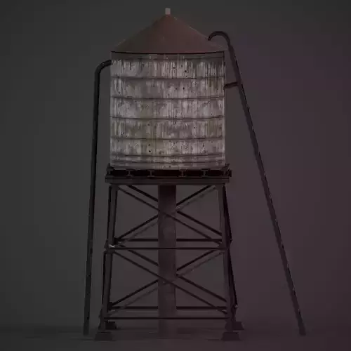 New York Water Tank Low Poly 3D Model