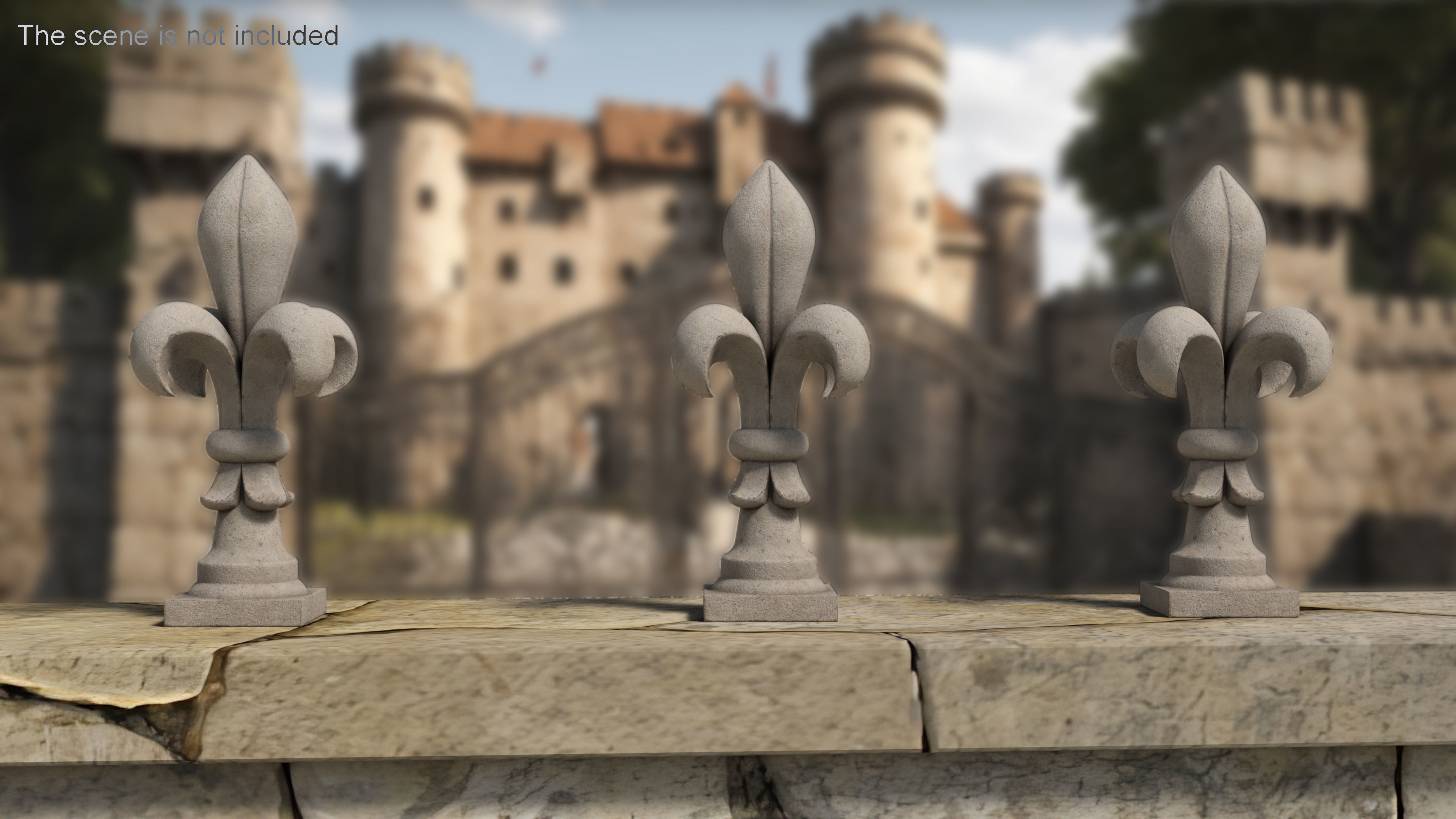 Fleur De Lis Finial Stone for 3D Print 3D print model