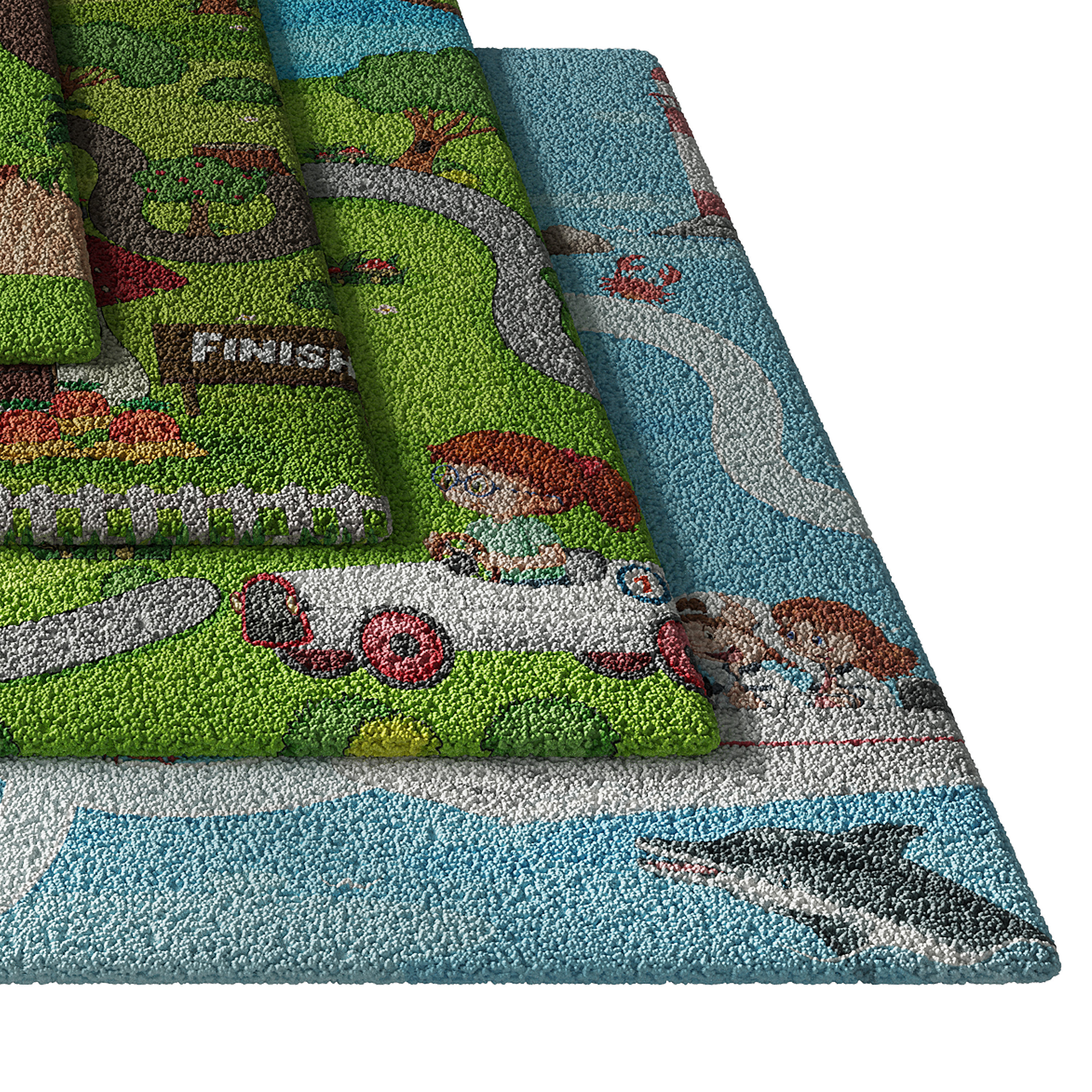Kids carpet set 2 3D model_2