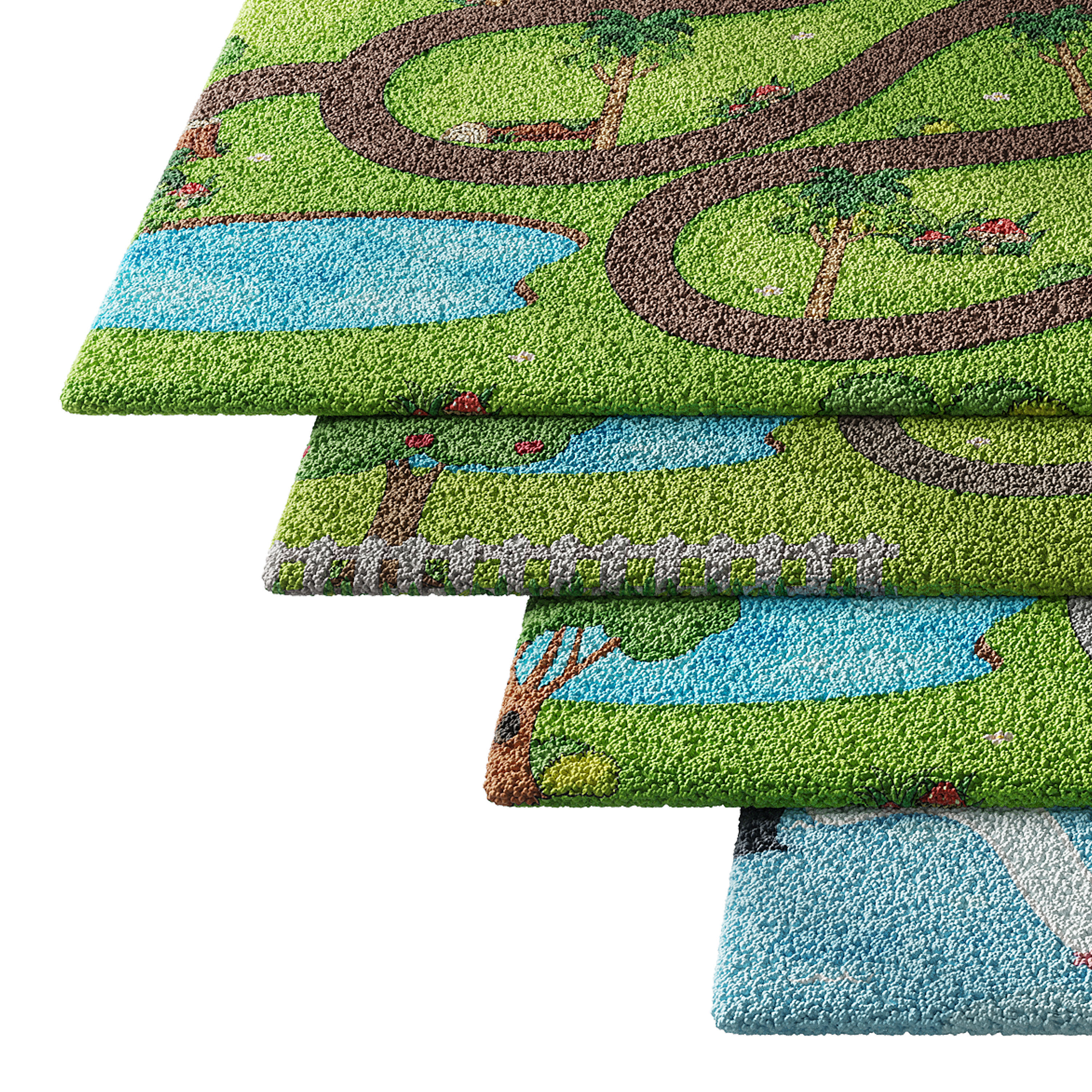 Kids carpet set 2 3D model_3