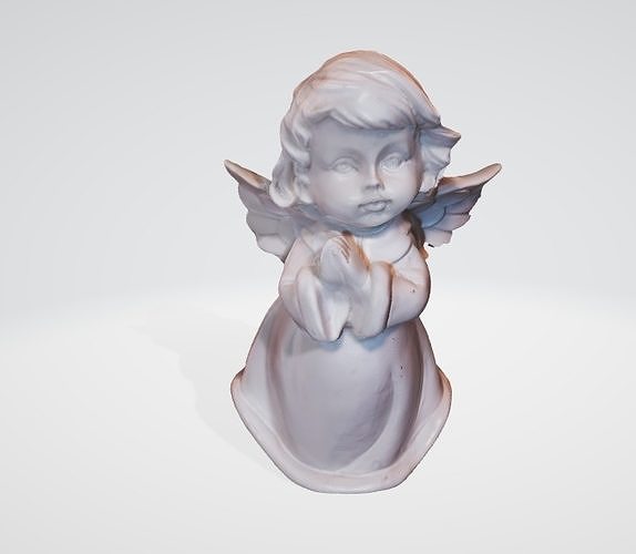 Serene Angel Statue 3D Asset Low-poly 3D model
