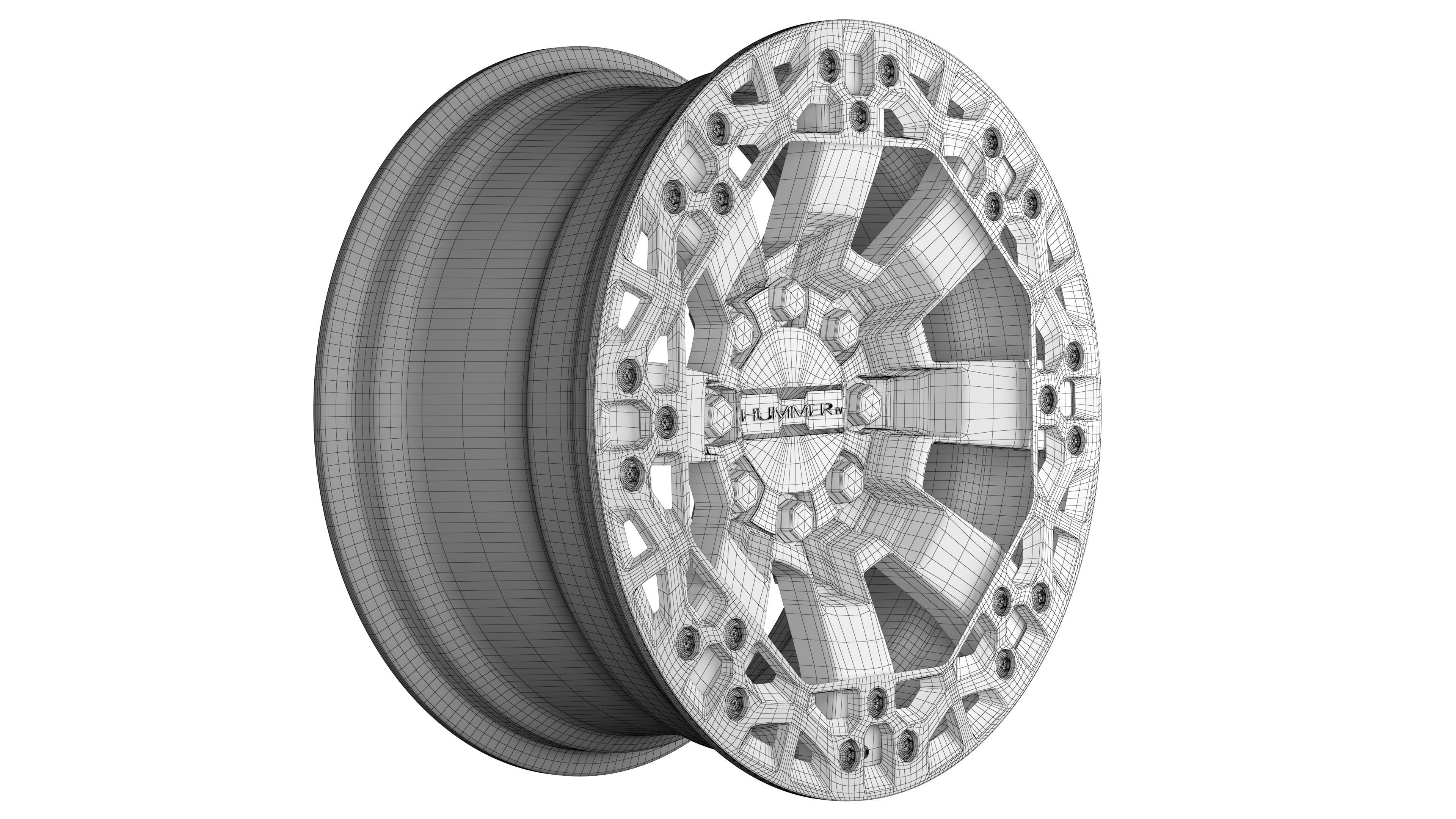 GMC hummer EV 2022 rim 3D model_5