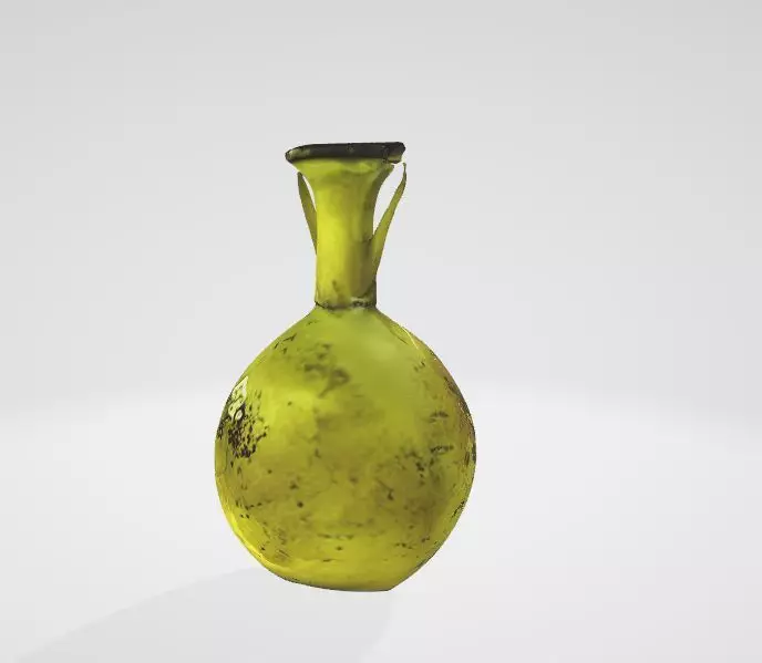Aged Green-Yellow Vase 3D Asset Low-poly 3D model_0