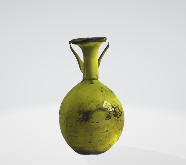 Aged Green-Yellow Vase 3D Asset Low-poly 3D model_1