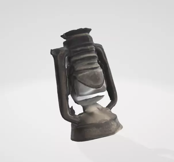 Old-fashioned Oil Lantern 3D Render 3D model_0