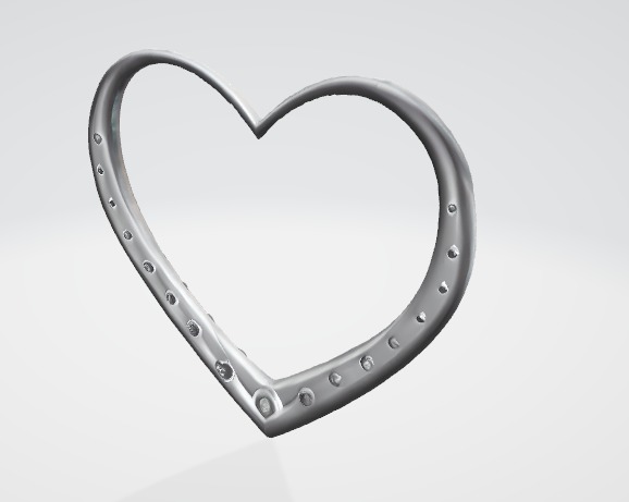 Metal Heart Arch 3D Asset Low-poly 3D model_2