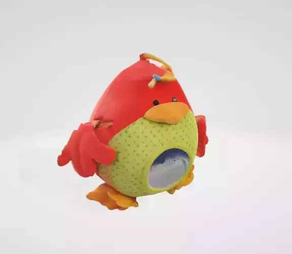 Cute Yellow orange Chick Plushie 3D Asset
