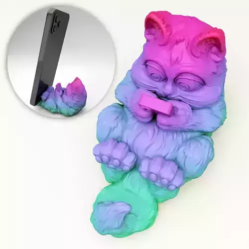 Cute Cat Phone Stand 3D print model