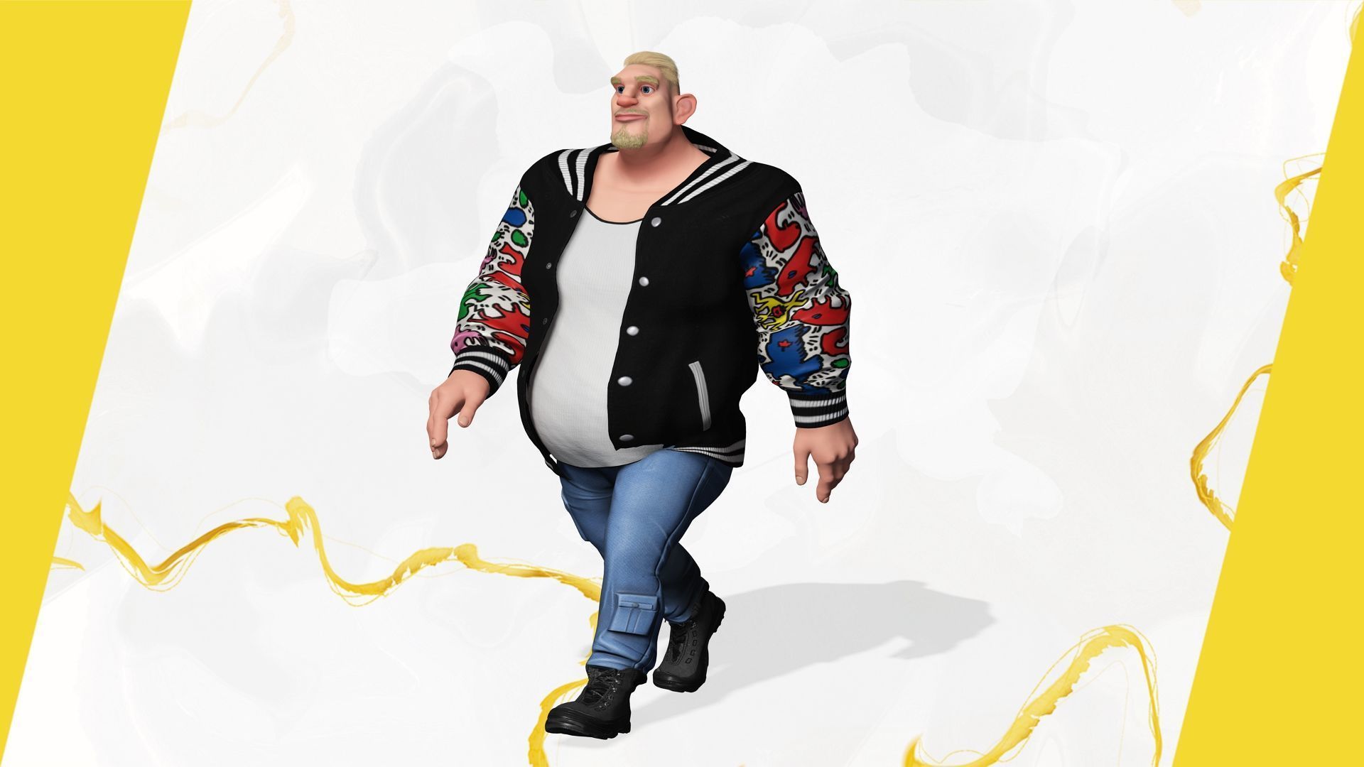 3D Stylized Urban Big Guy Low-poly 3D model_12