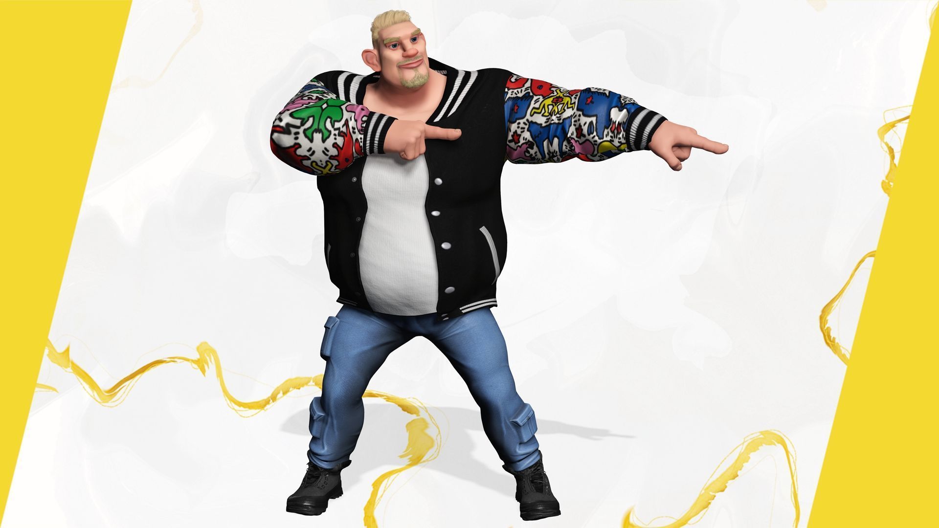 3D Stylized Urban Big Guy Low-poly 3D model_15