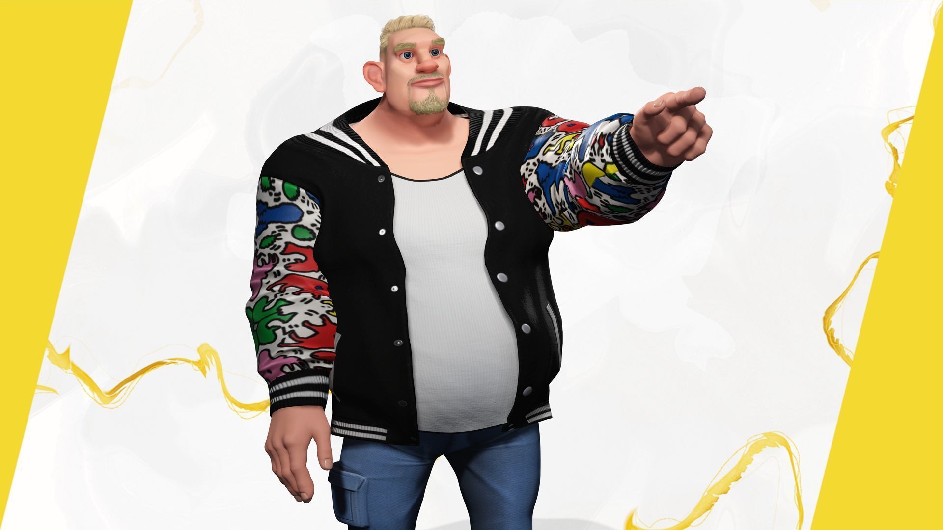 3D Stylized Urban Big Guy Low-poly 3D model_11