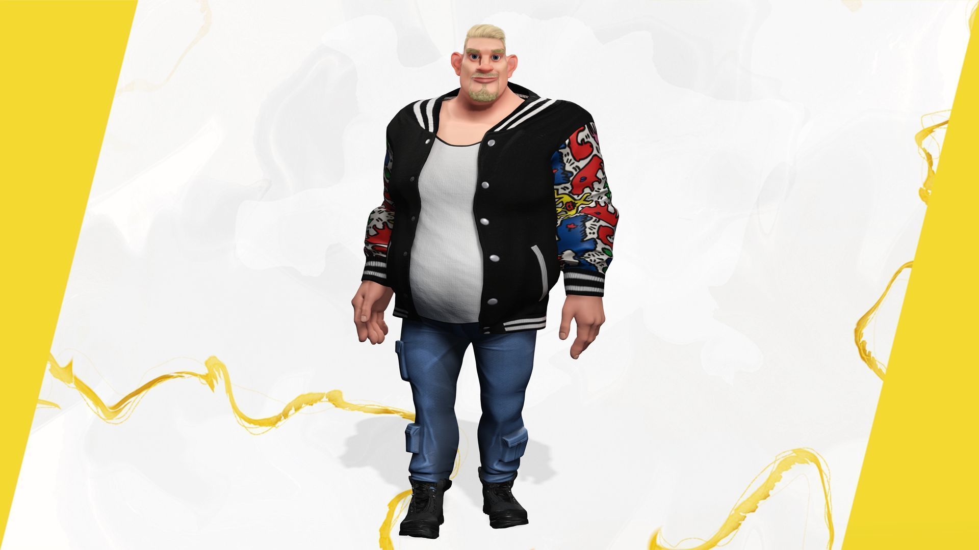 3D Stylized Urban Big Guy Low-poly 3D model_10