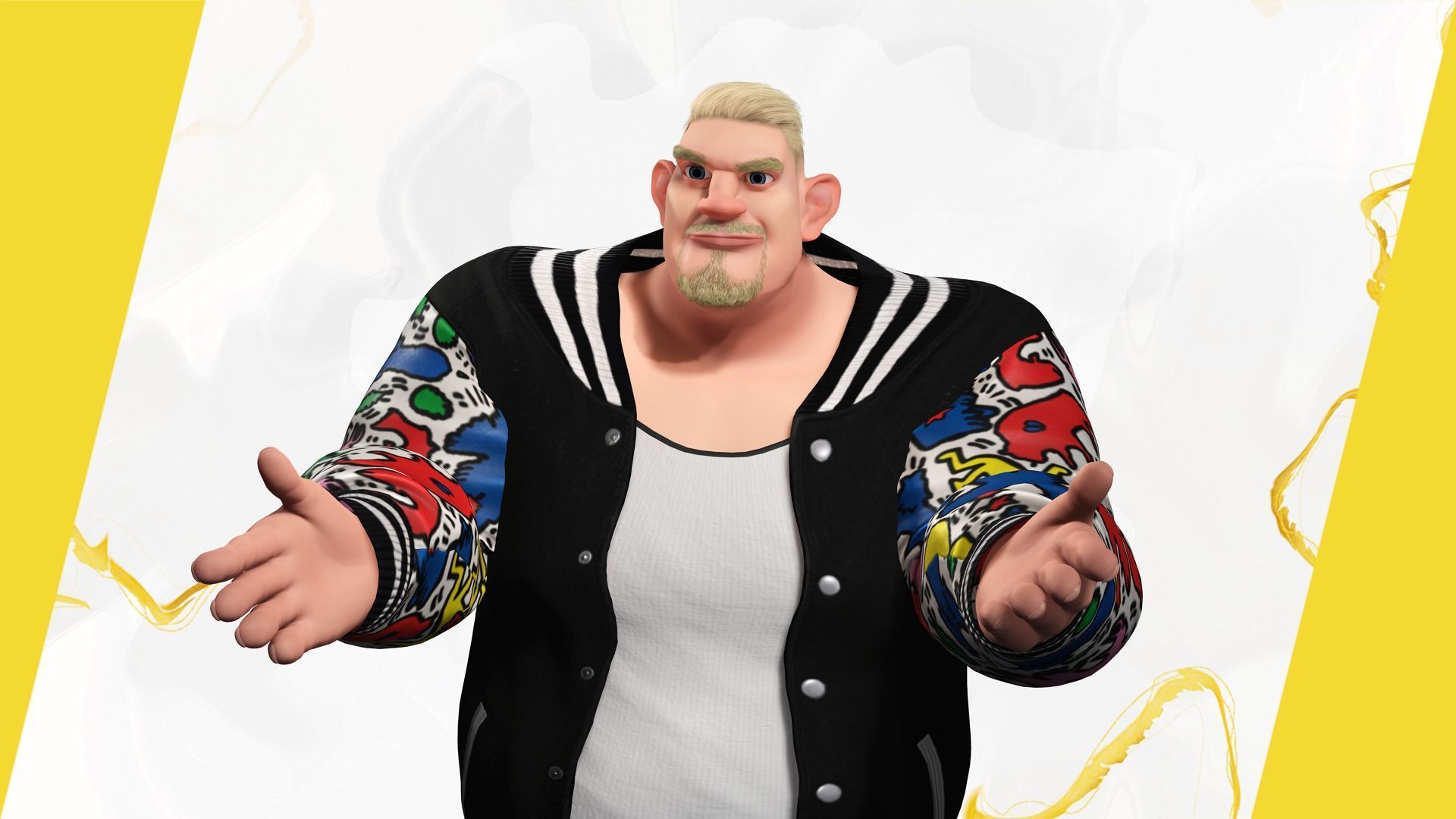 3D Stylized Urban Big Guy Low-poly 3D model_14