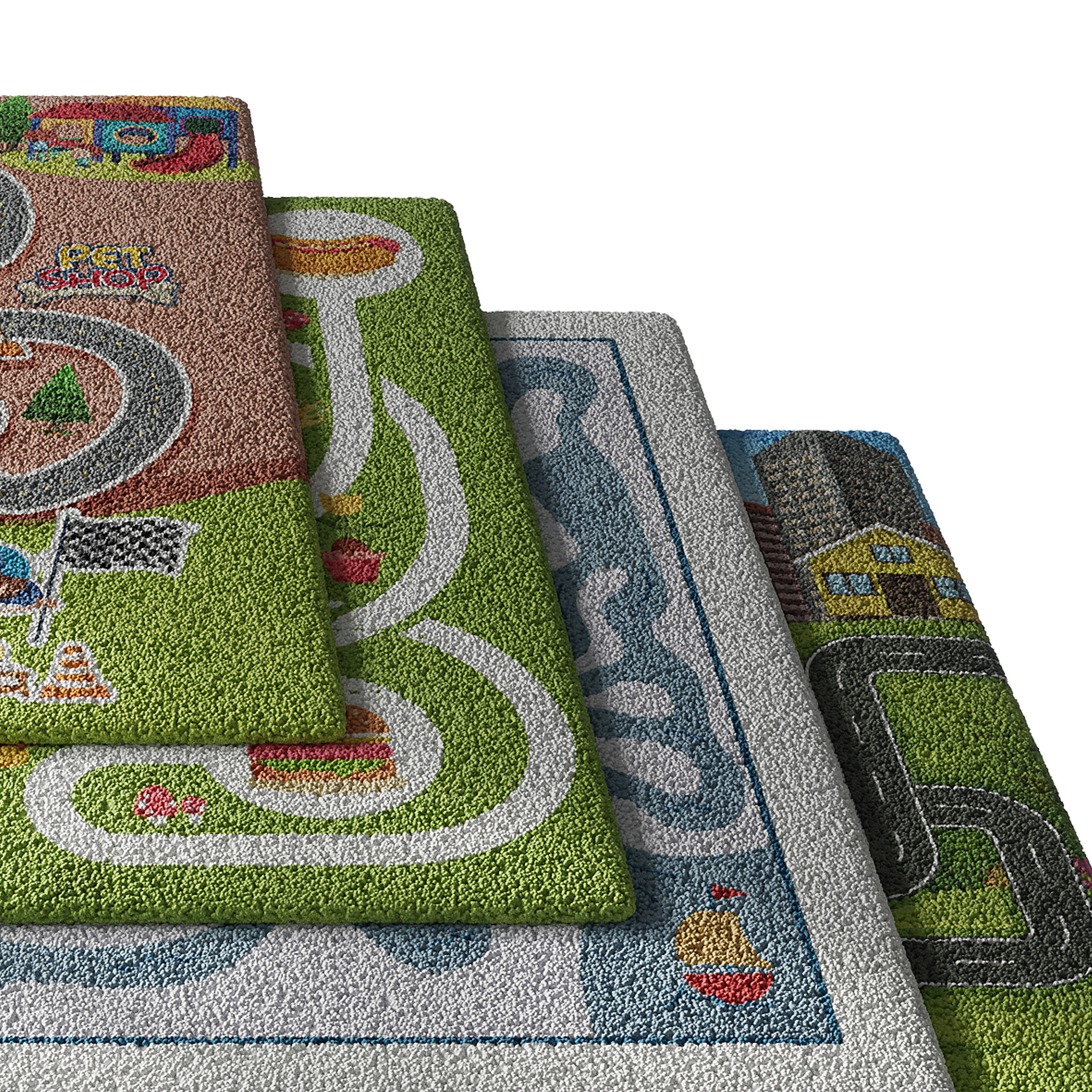 Kids carpet set 4 3D model_4