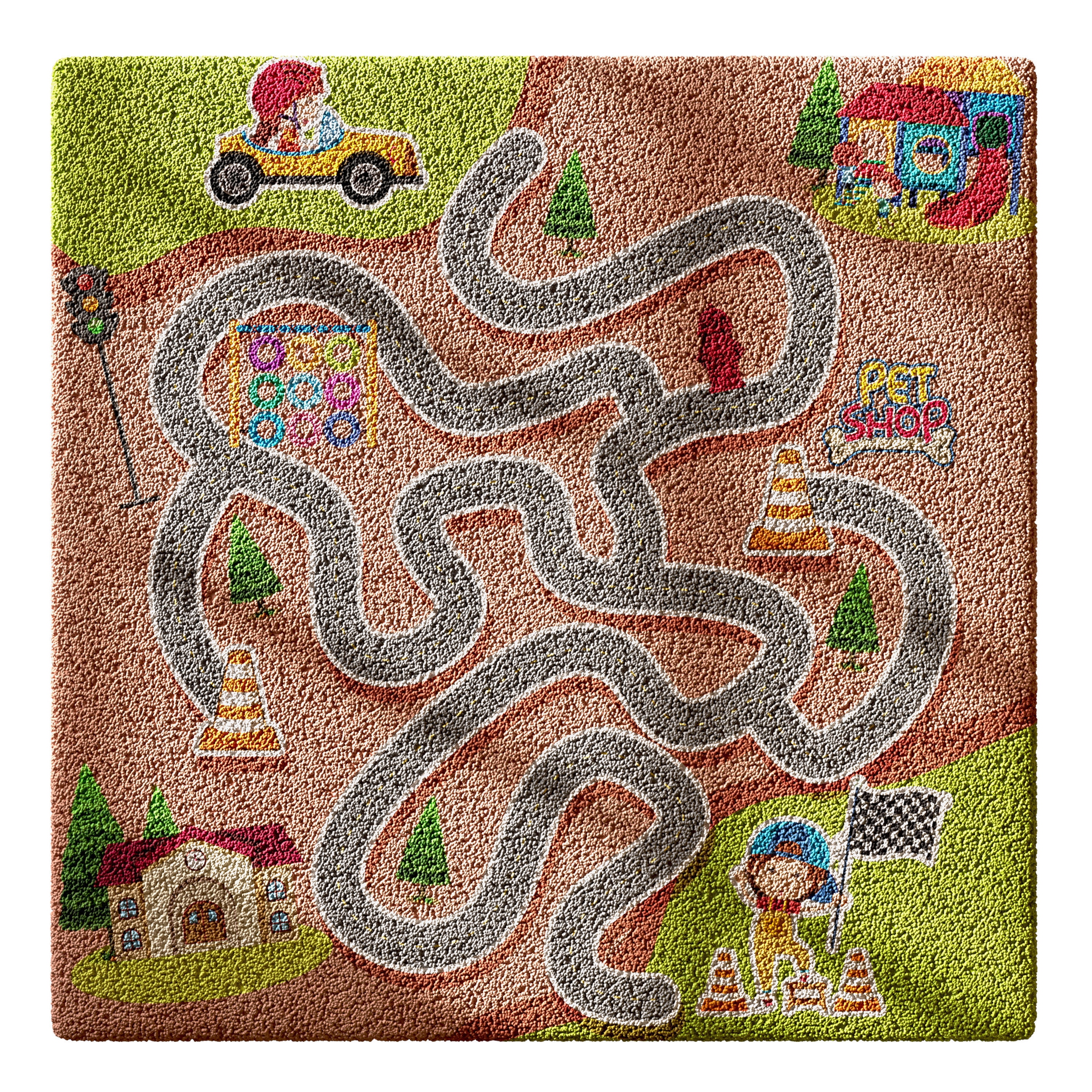 Kids carpet set 4 3D model_11