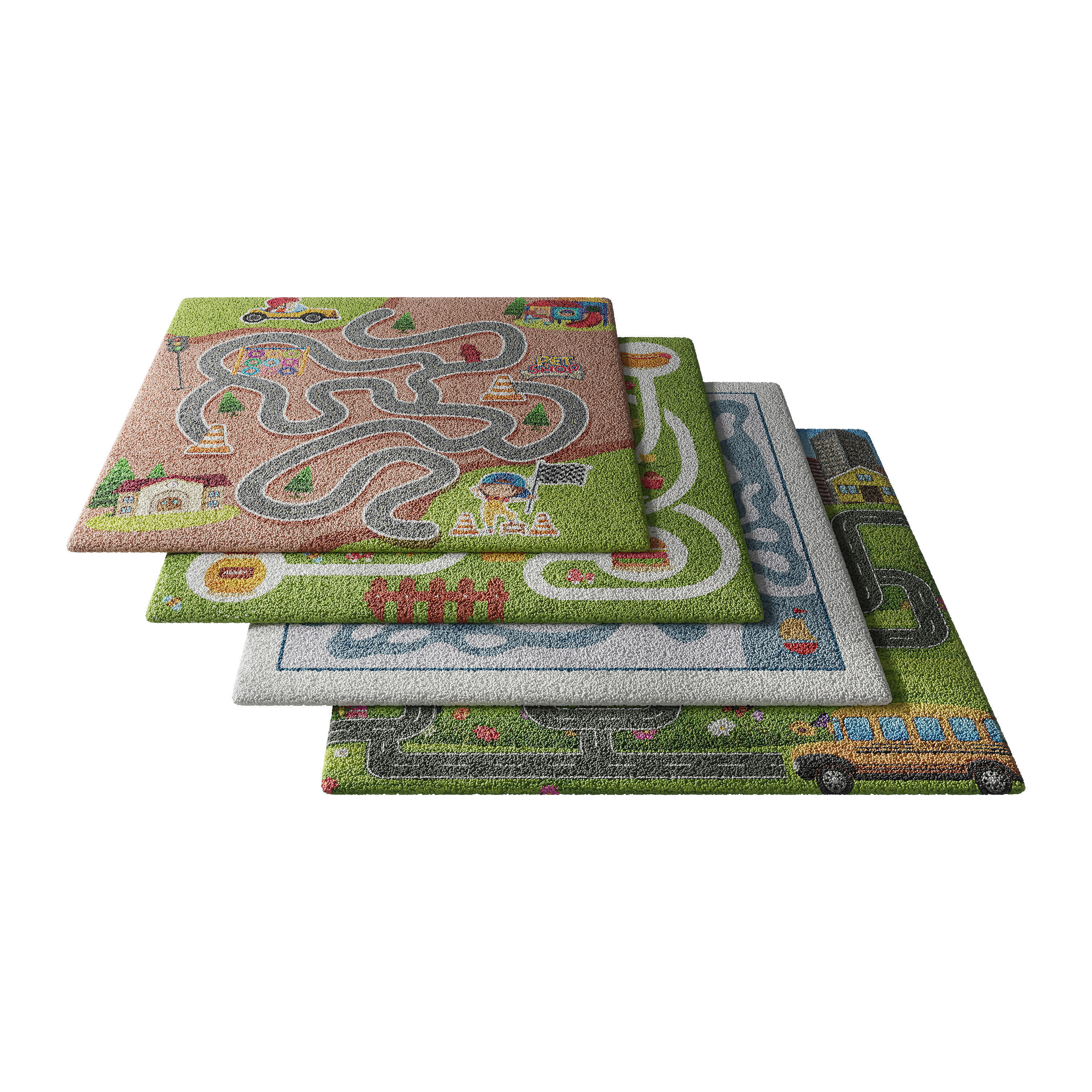 Kids carpet set 4 3D model_2