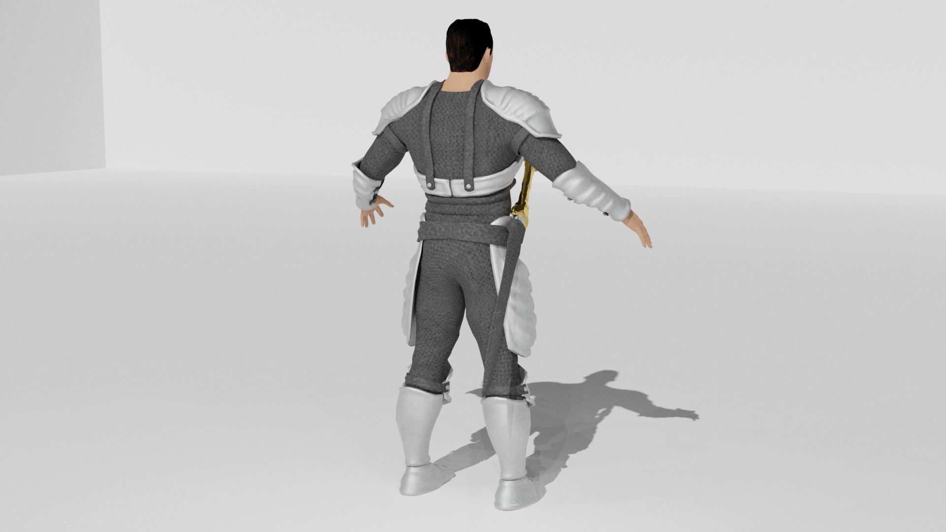Medieval Warrior 3D Character Low-poly 3D model_4