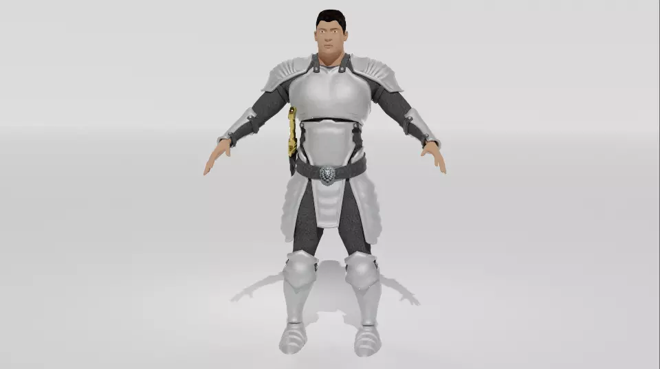 Medieval Warrior 3D Character Low-poly 3D model_0