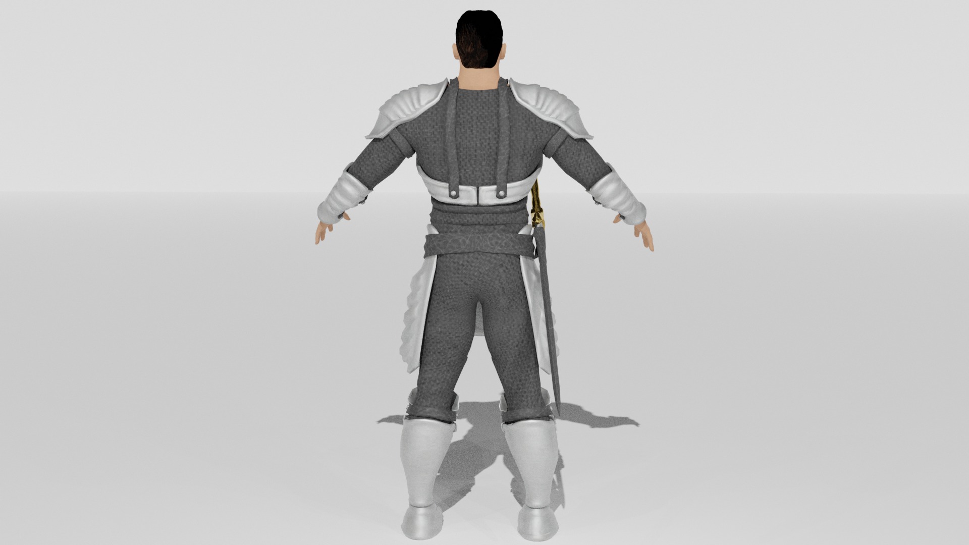 Medieval Warrior 3D Character Low-poly 3D model_2