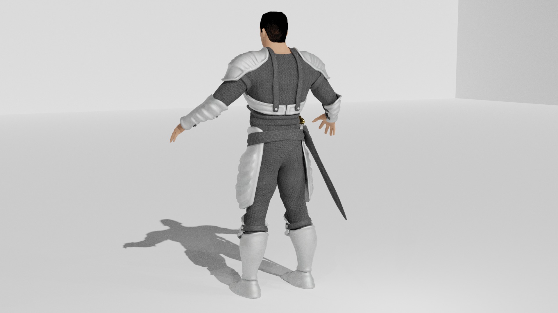 Medieval Warrior 3D Character Low-poly 3D model_3