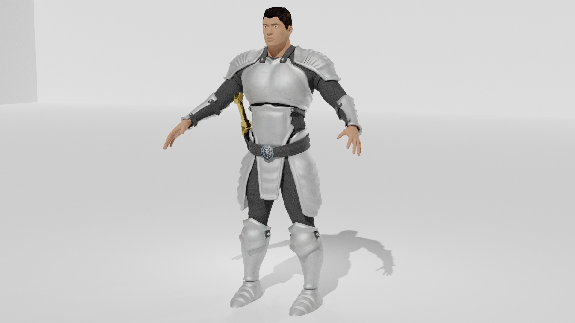 Medieval Warrior 3D Character Low-poly 3D model_1