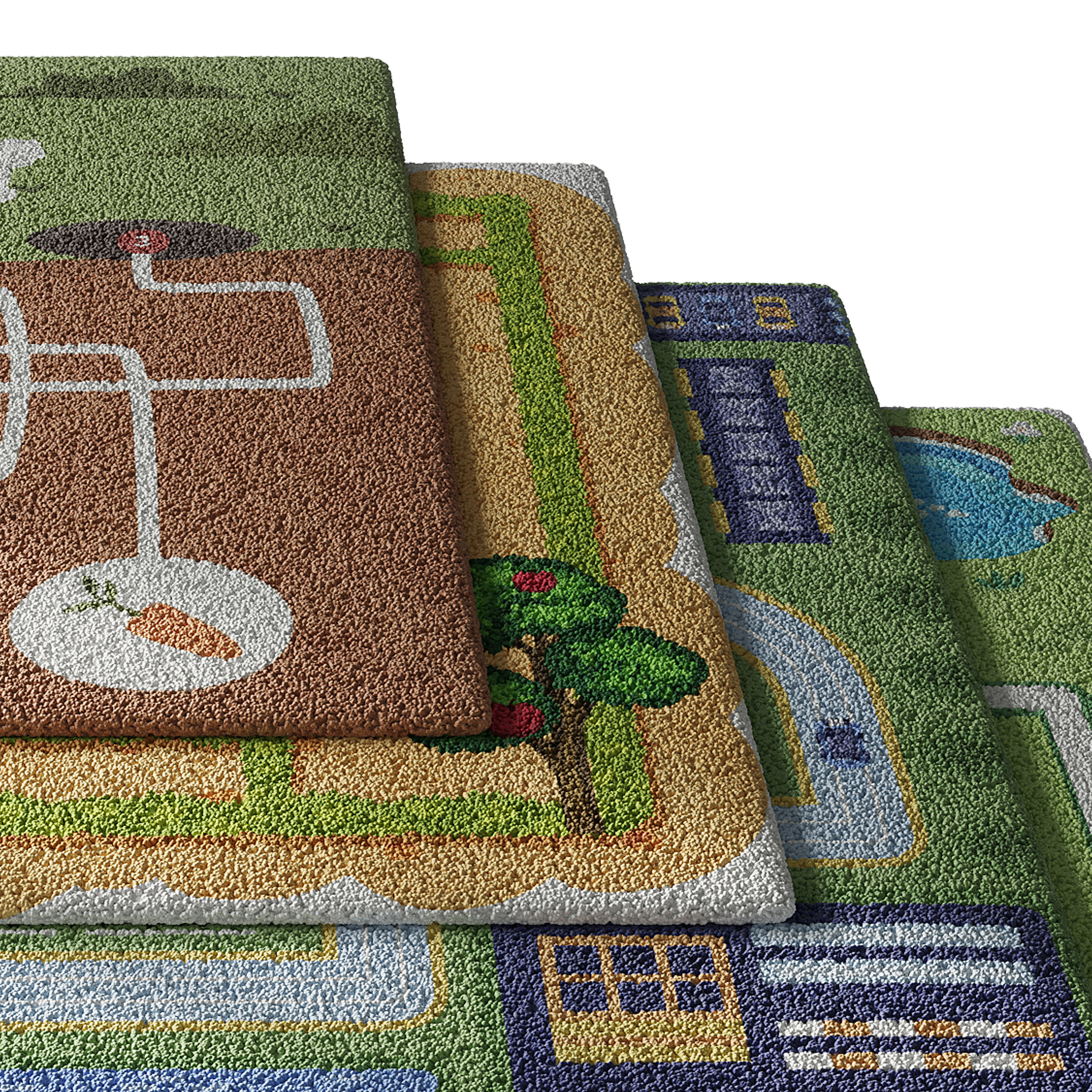 Kids carpet set 7 3D model_4