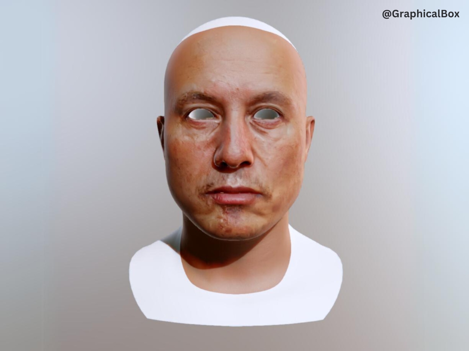 Elon Musk 3d Face Base Mesh Model 3D model_3