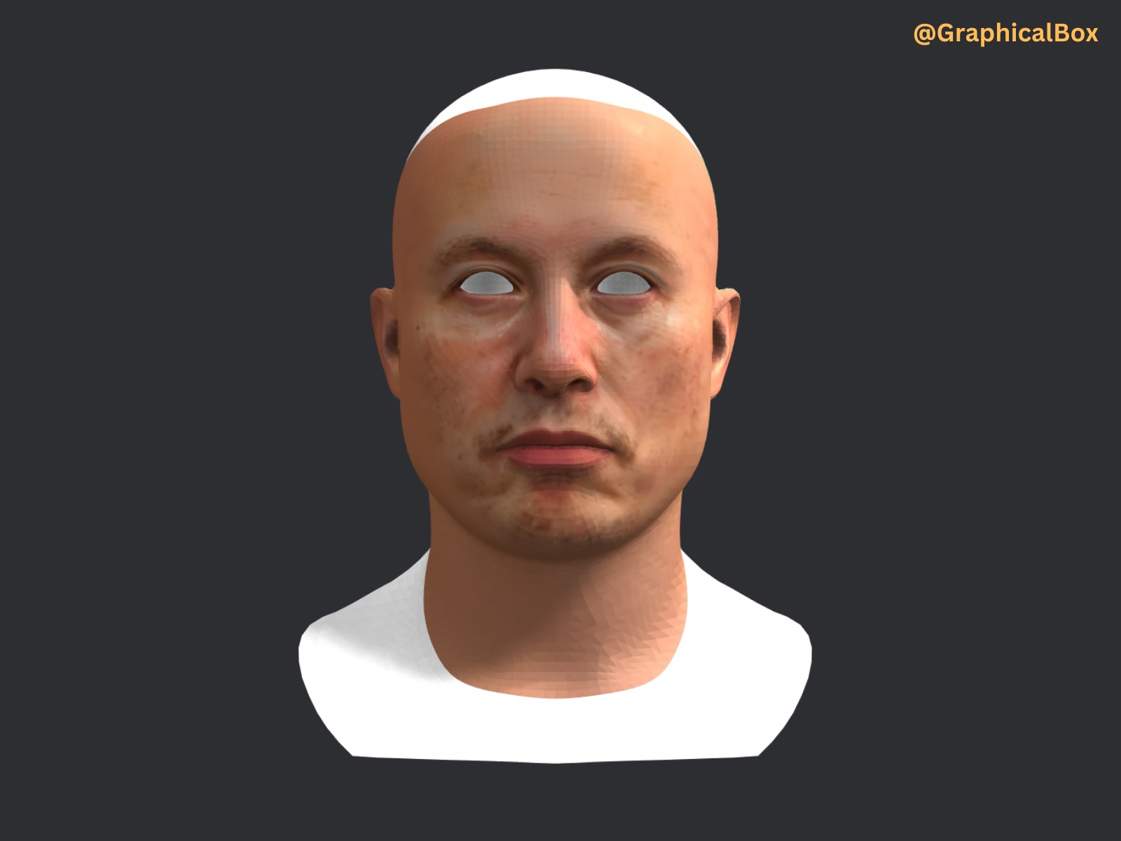 Elon Musk 3d Face Base Mesh Model 3D model_7