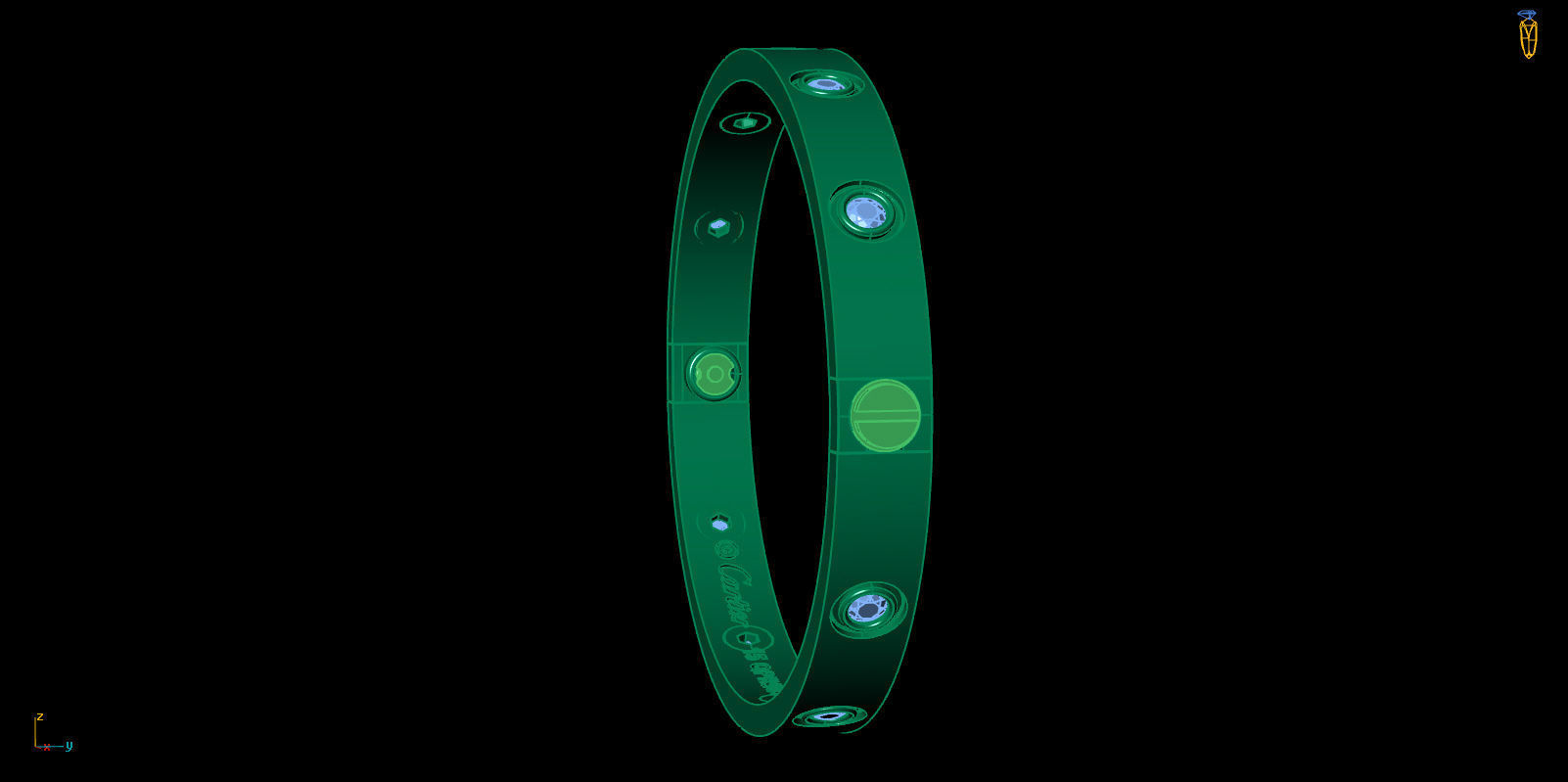 Love Bracelet 15 Size Full Gem 3D print model_13