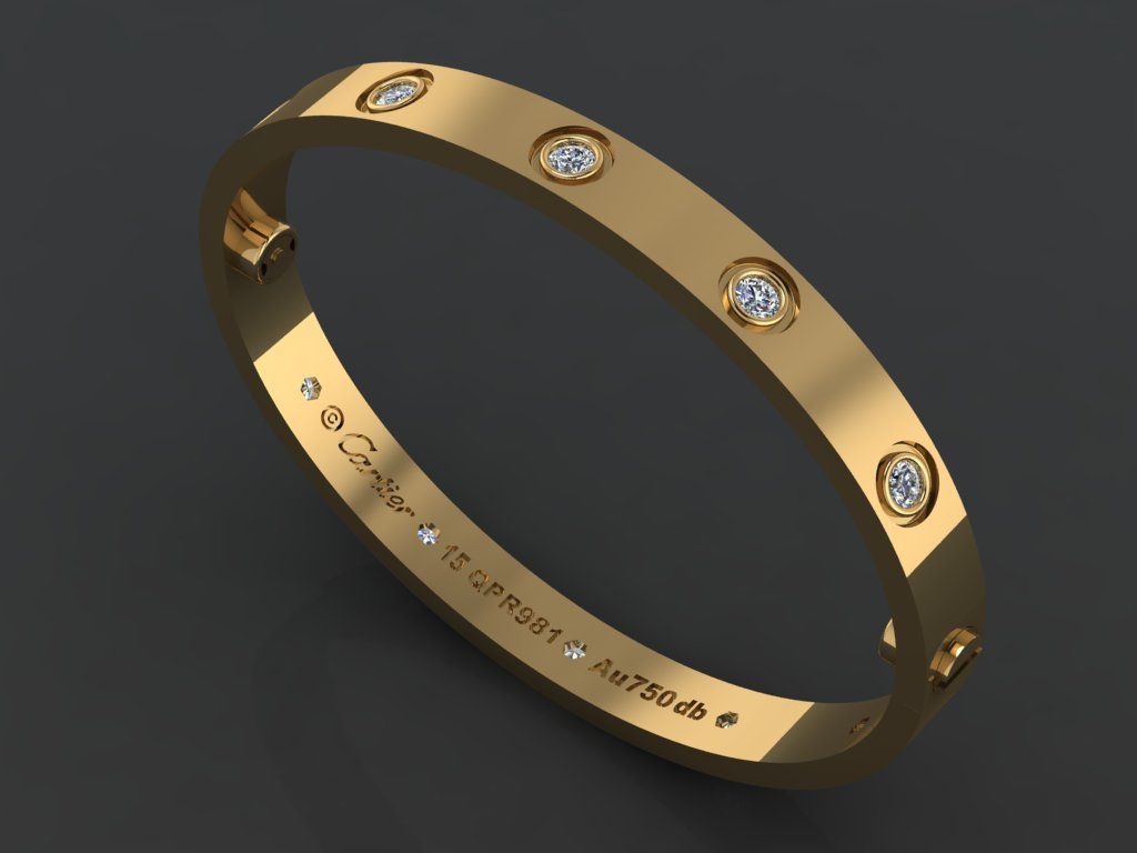 Love Bracelet 15 Size Full Gem 3D print model_1