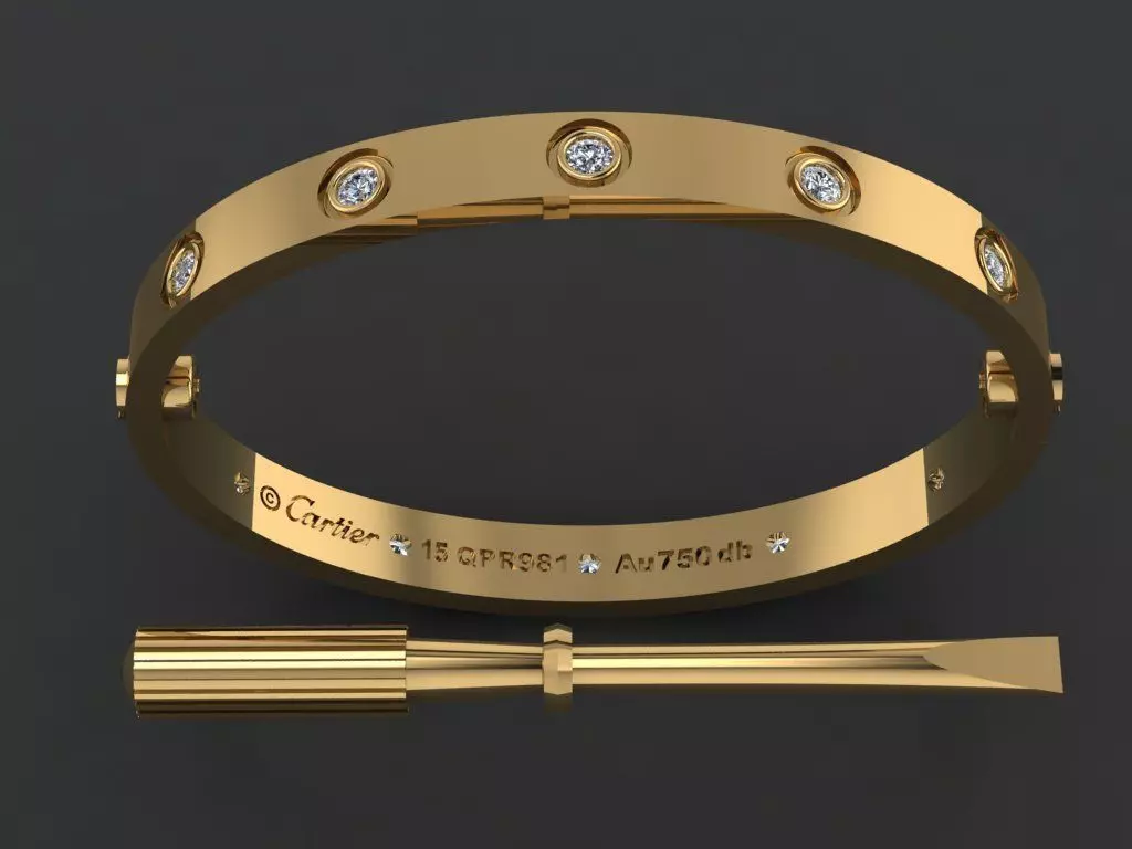 Love Bracelet 15 Size Full Gem 3D print model_0