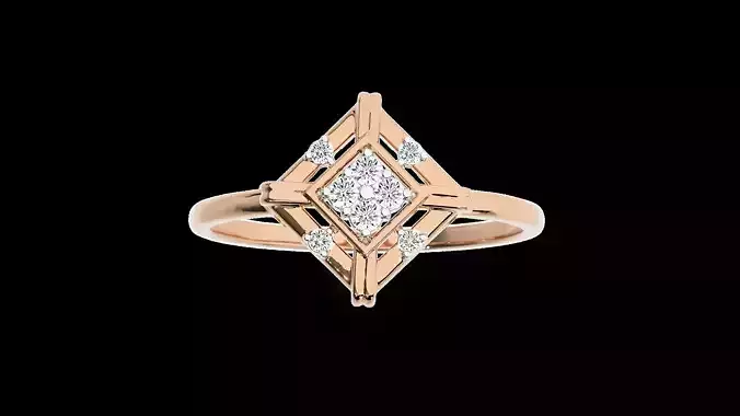 Light Minimalist Diamond Ring Earrings Pendant Set