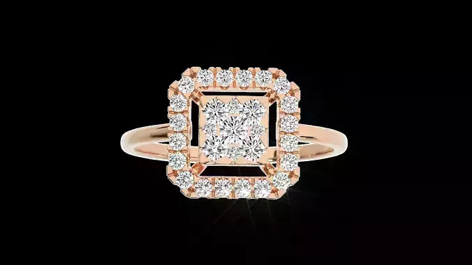 Light Minimalist Diamond Ring Earrings Pendant Set