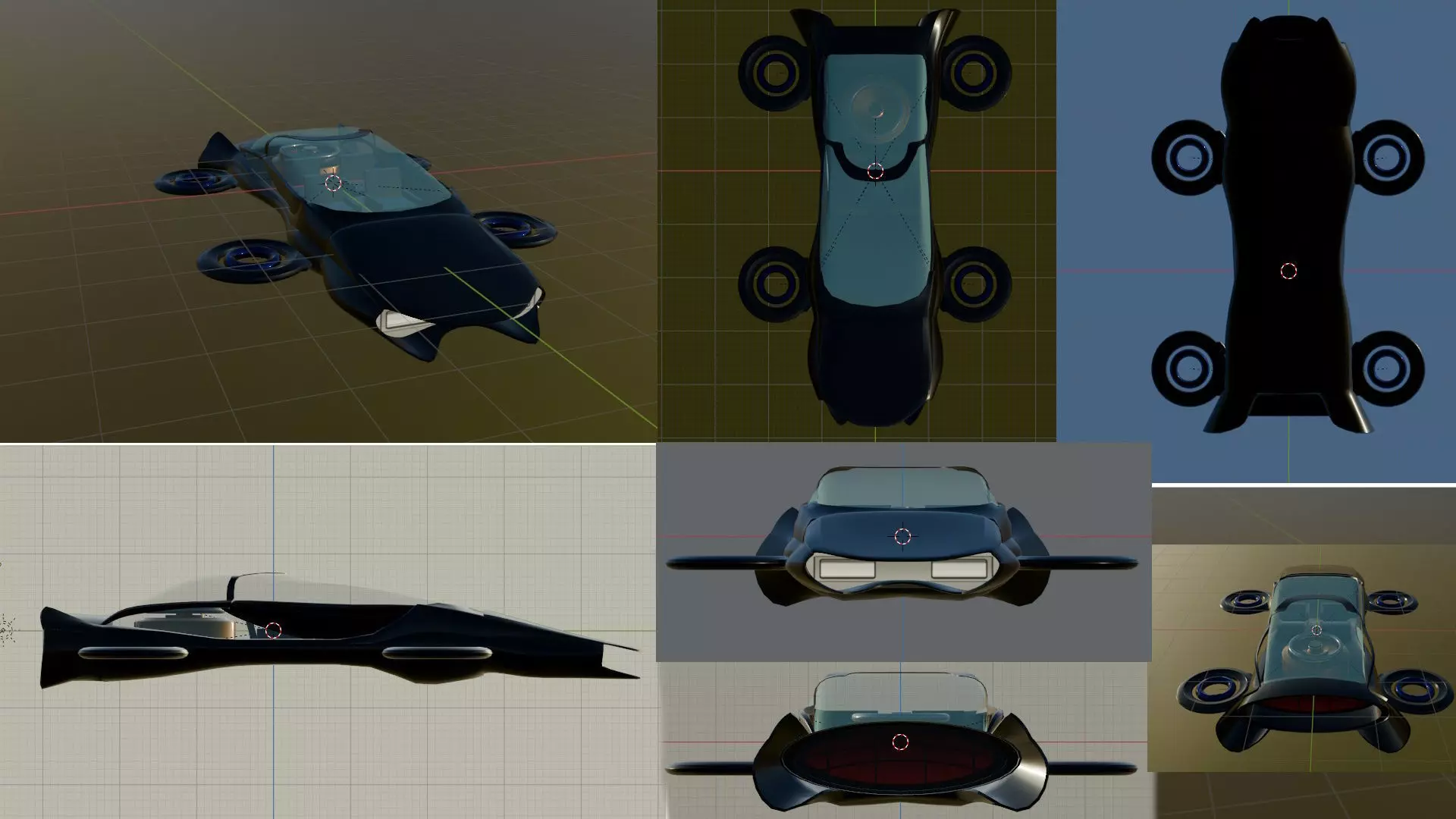Hoverstar futuristic vehicle with gravity thruster Free 3D model