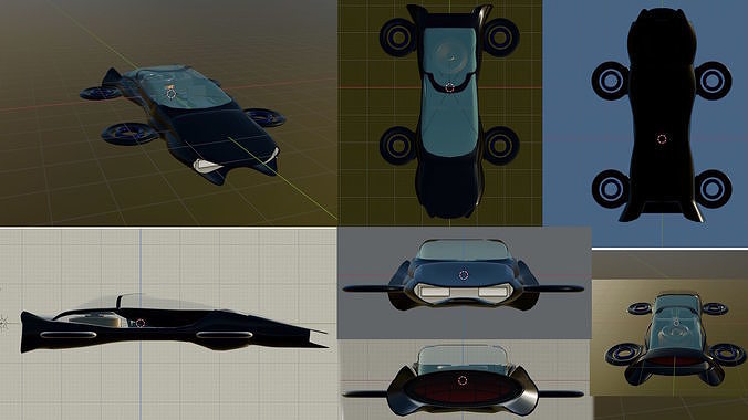 Hoverstar futuristic vehicle with gravity thruster Free 3D model