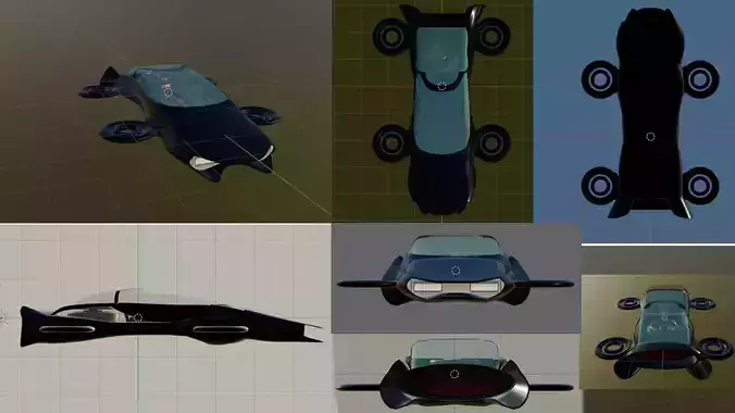 Hoverstar futuristic vehicle with gravity thruster Free 3D model