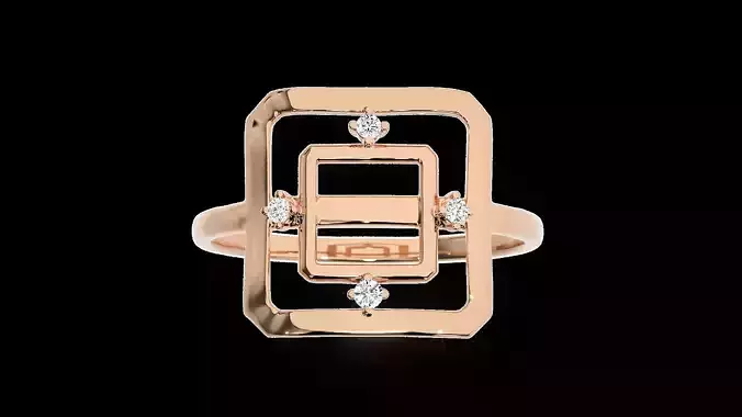 Light Minimalist Diamond Ring Earrings Pendant Set