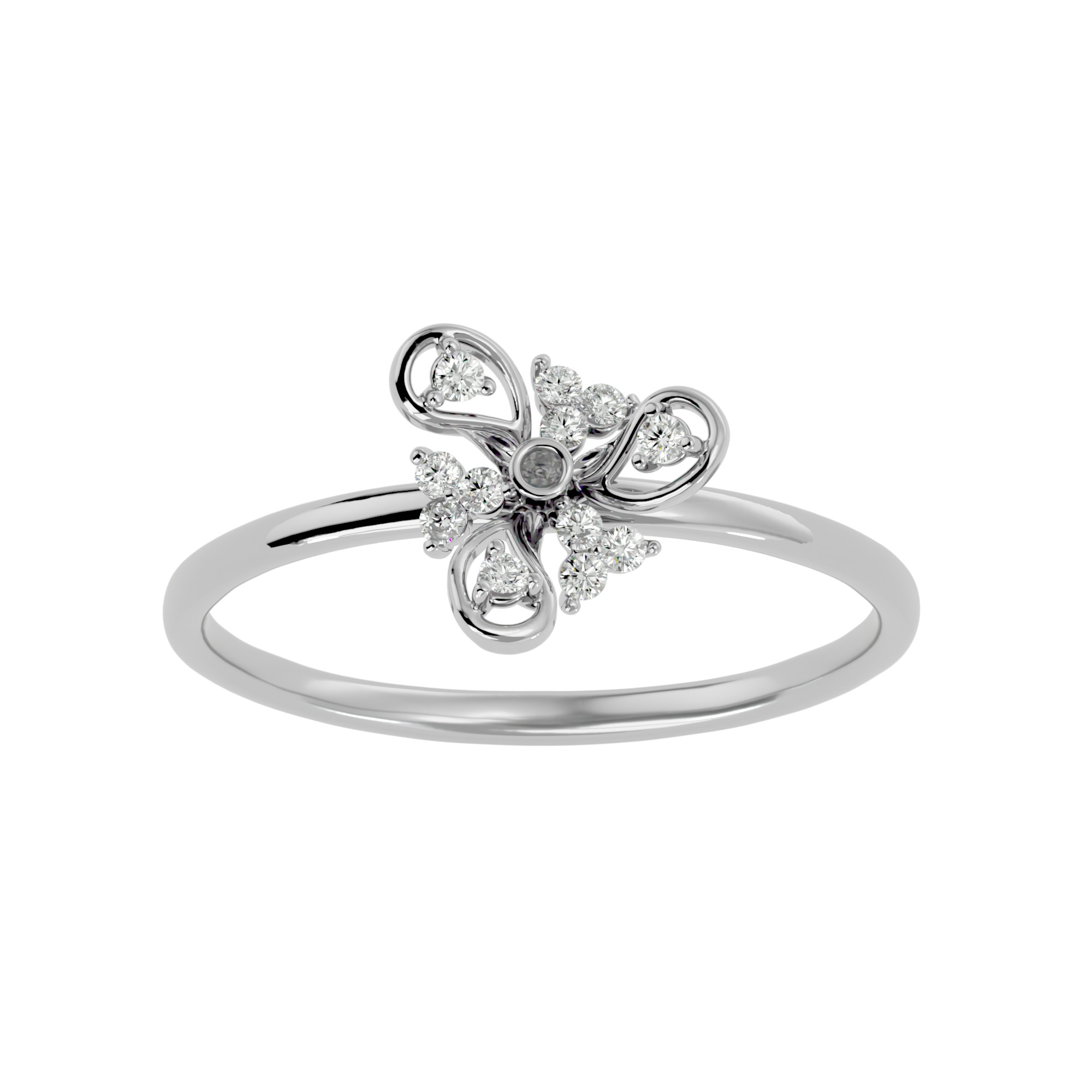 Light Minimalist Diamond Ring Earrings Pendant Set 3D print model_19