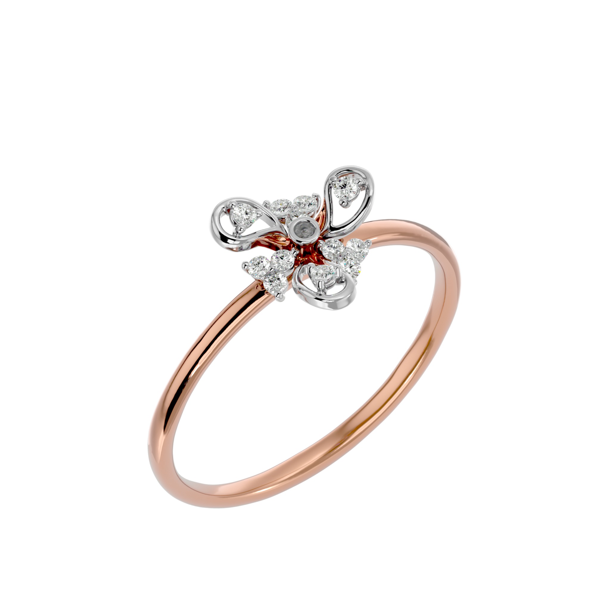 Light Minimalist Diamond Ring Earrings Pendant Set 3D print model_14