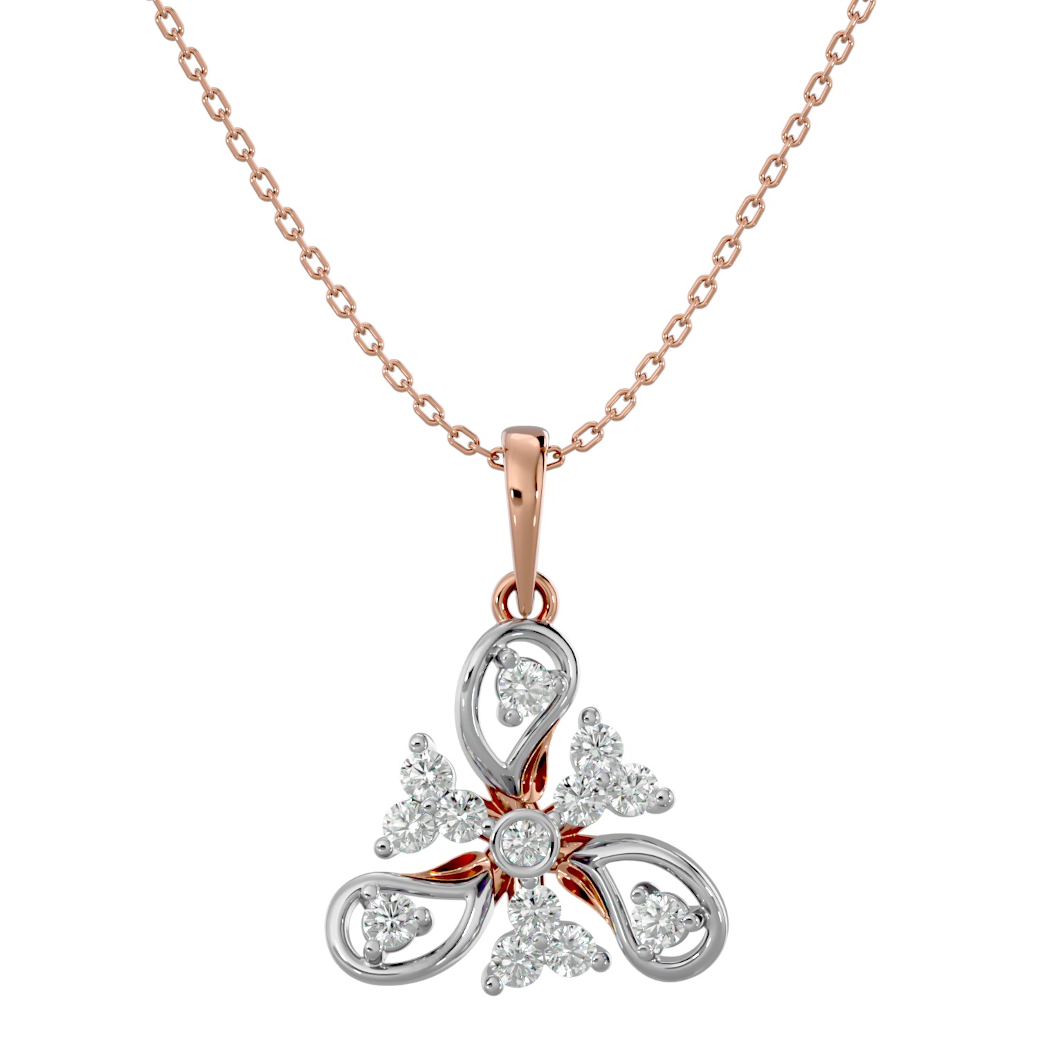 Light Minimalist Diamond Ring Earrings Pendant Set 3D print model_16