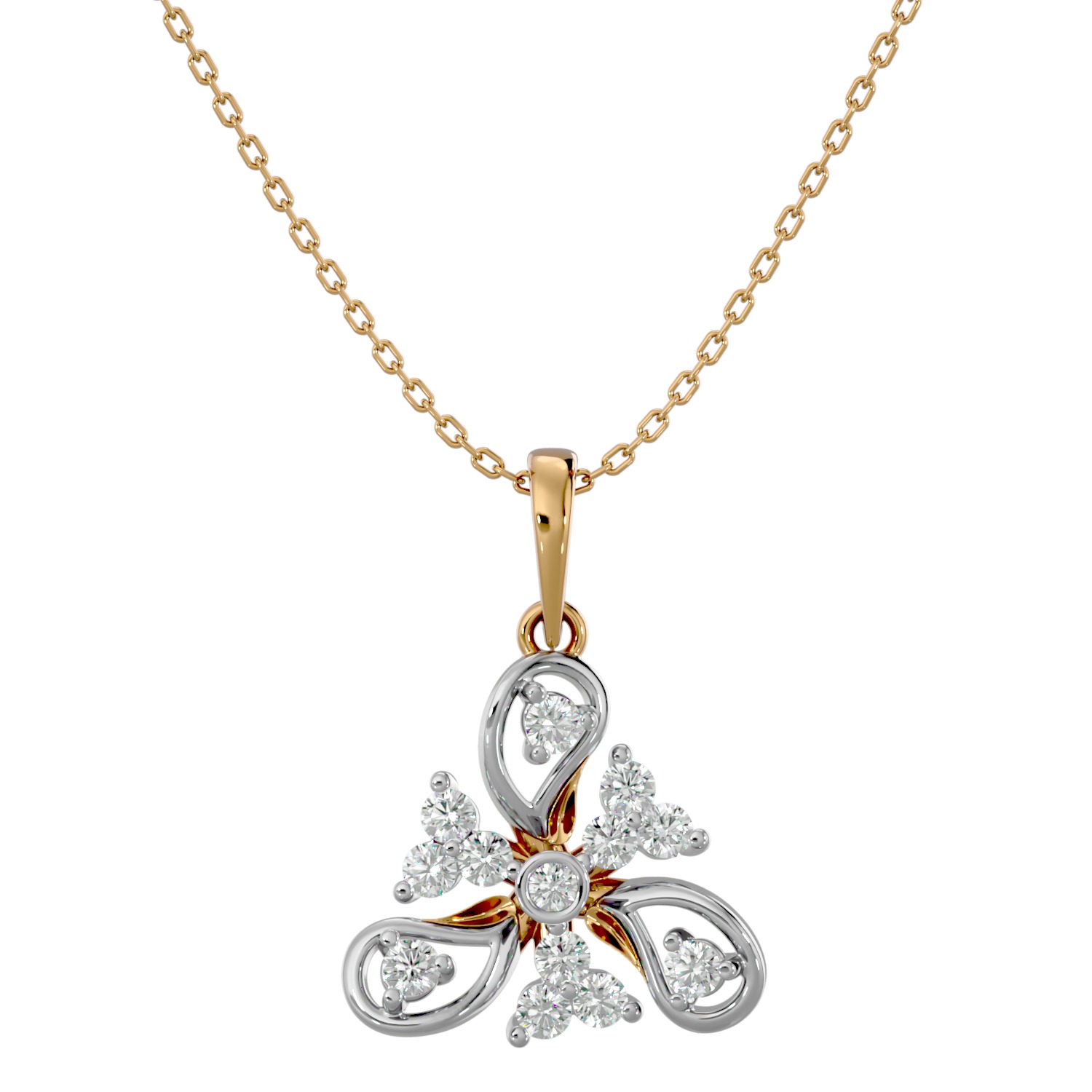 Light Minimalist Diamond Ring Earrings Pendant Set 3D print model_6