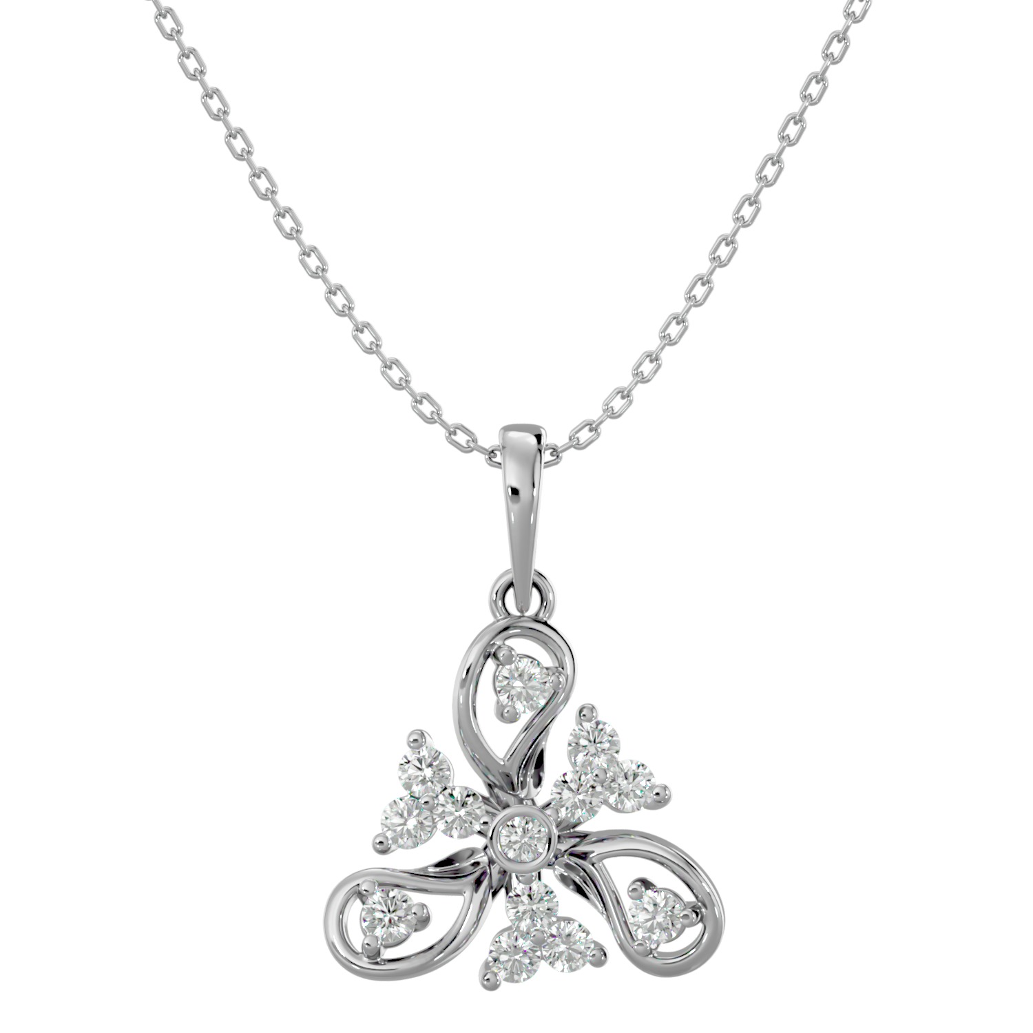 Light Minimalist Diamond Ring Earrings Pendant Set 3D print model_18